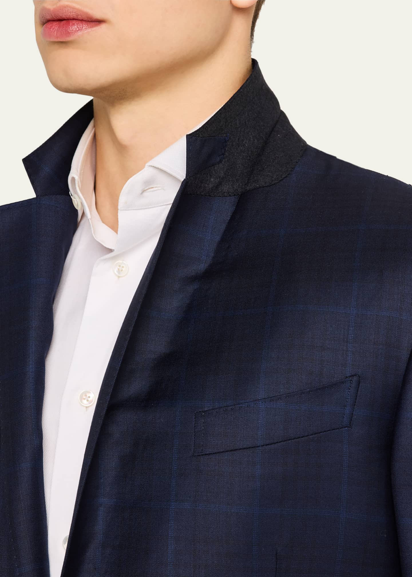 ZEGNA Men's Trofeo Tonal Plaid Suit Image 8 of 8