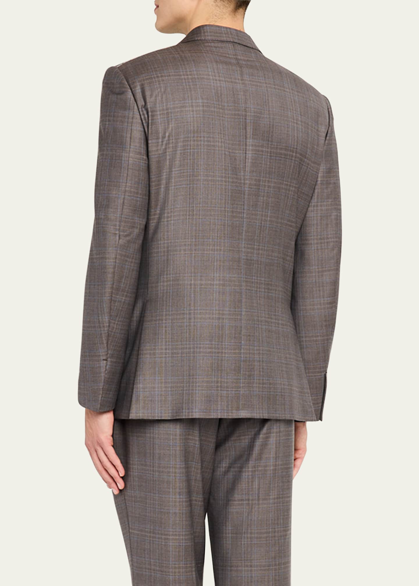 ZEGNA Men's Trofeo Melange Plaid Suit Image 3 of 5