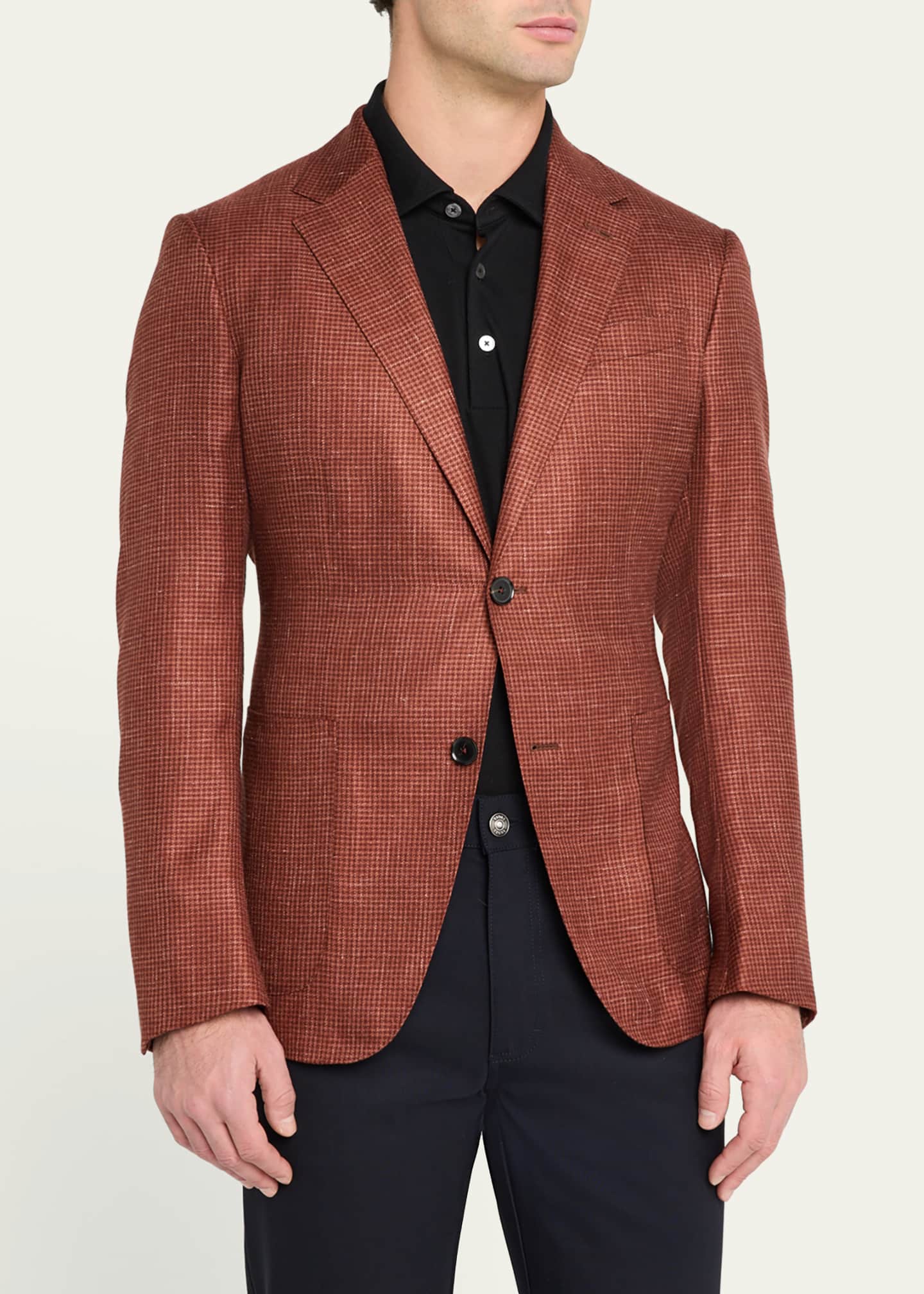 ZEGNA Men's Cashmere-Blend Houndstooth Sport Coat Image 4 of 8