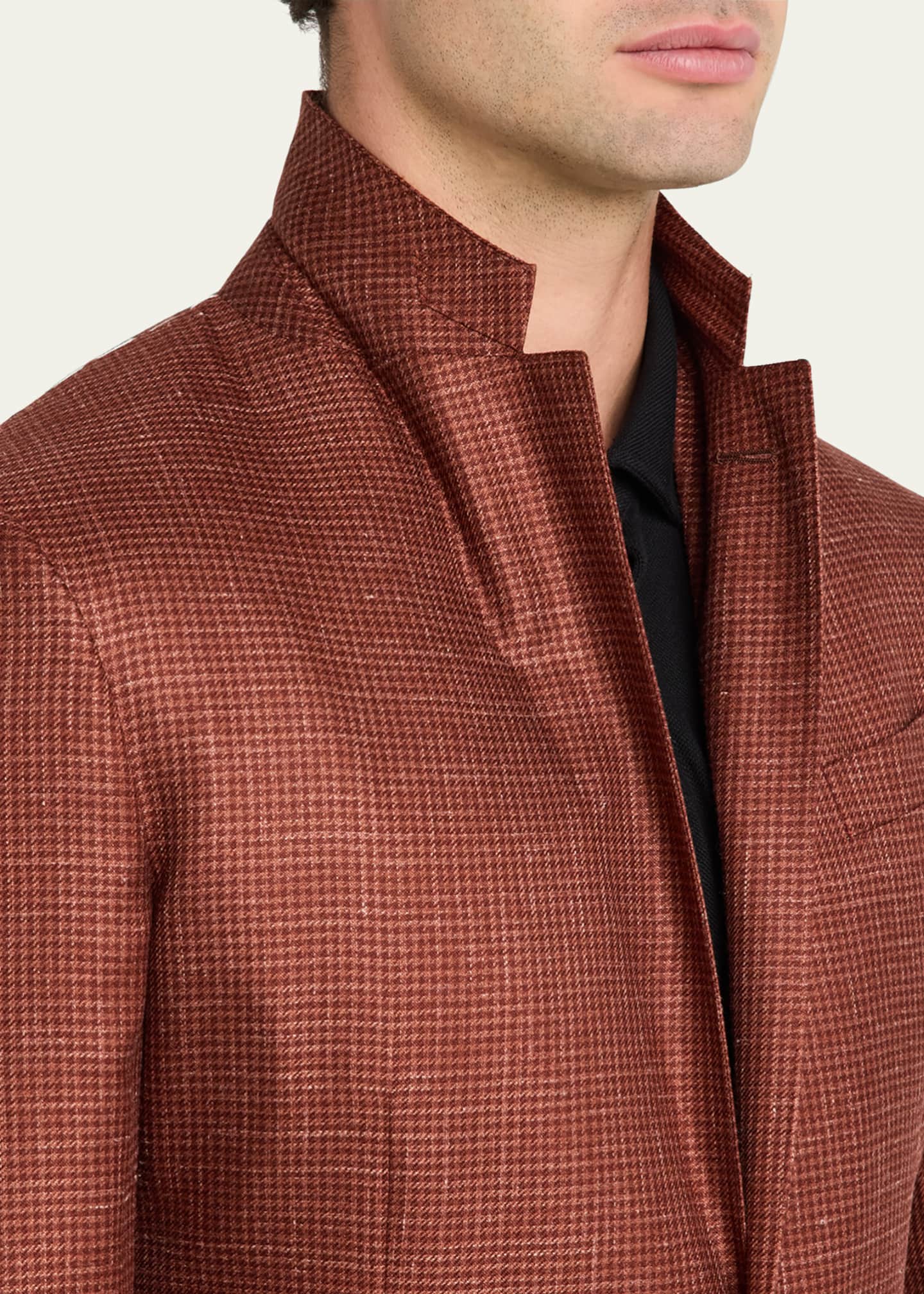 ZEGNA Men's Cashmere-Blend Houndstooth Sport Coat Image 7 of 8