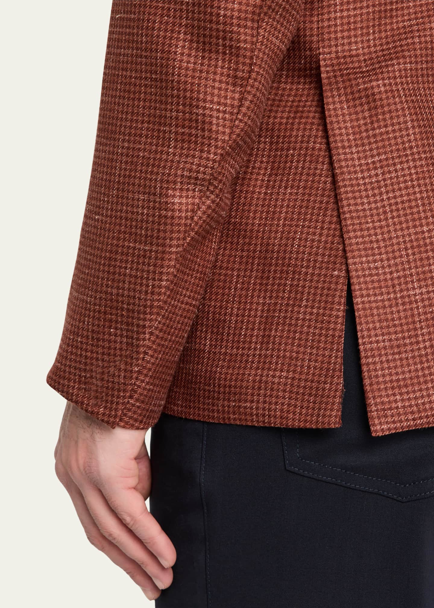 ZEGNA Men's Cashmere-Blend Houndstooth Sport Coat Image 8 of 8