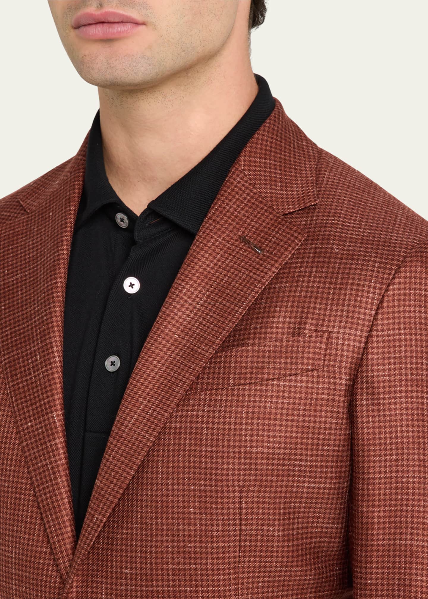 ZEGNA Men's Cashmere-Blend Houndstooth Sport Coat Image 5 of 8