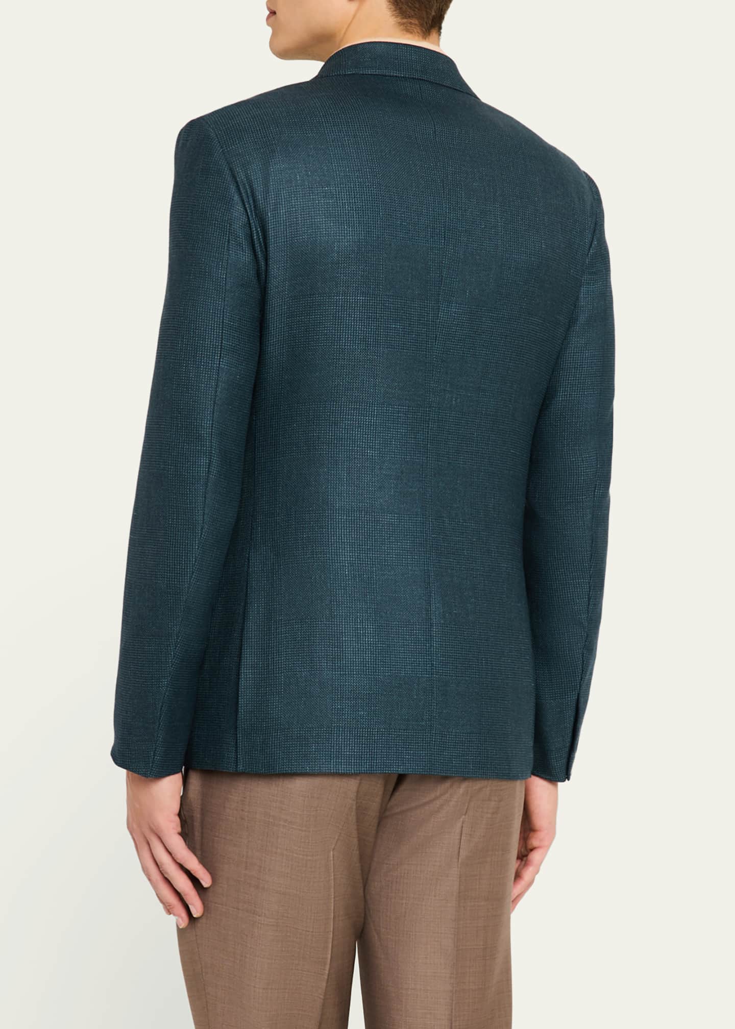 ZEGNA Men's Tonal Plaid Sport Coat Image 3 of 8