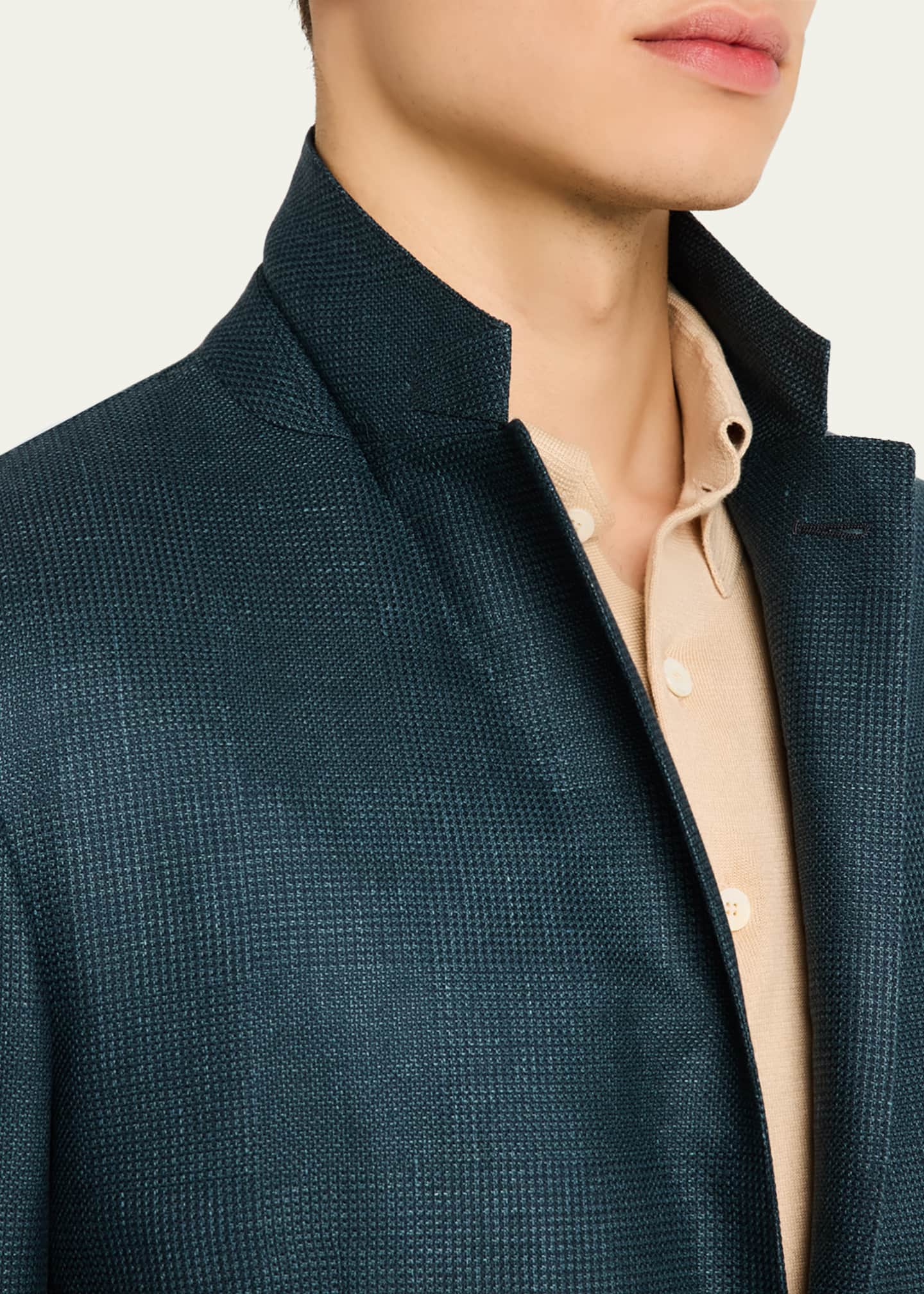 ZEGNA Men's Tonal Plaid Sport Coat Image 7 of 8