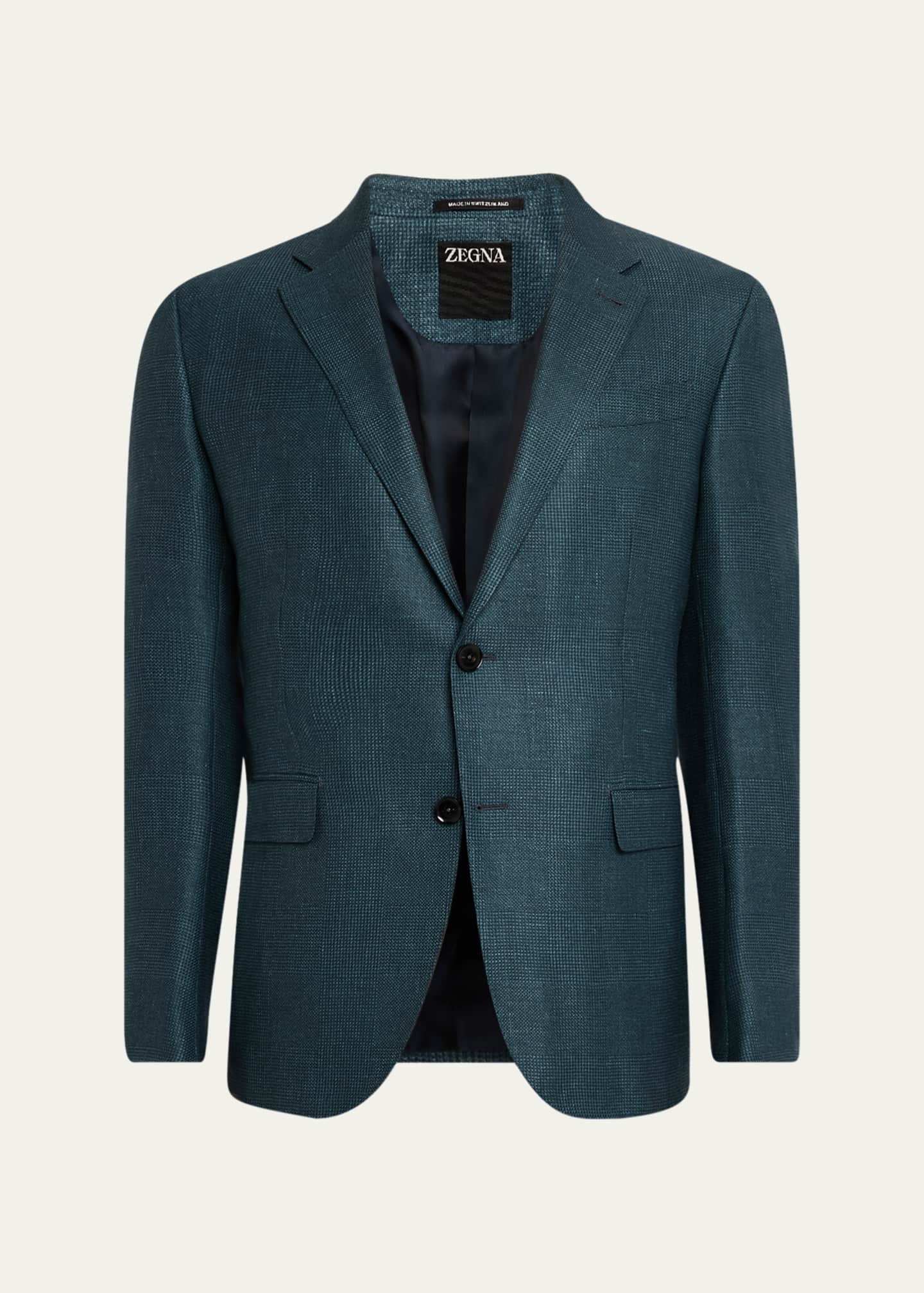 ZEGNA Men's Tonal Plaid Sport Coat Image 1 of 8