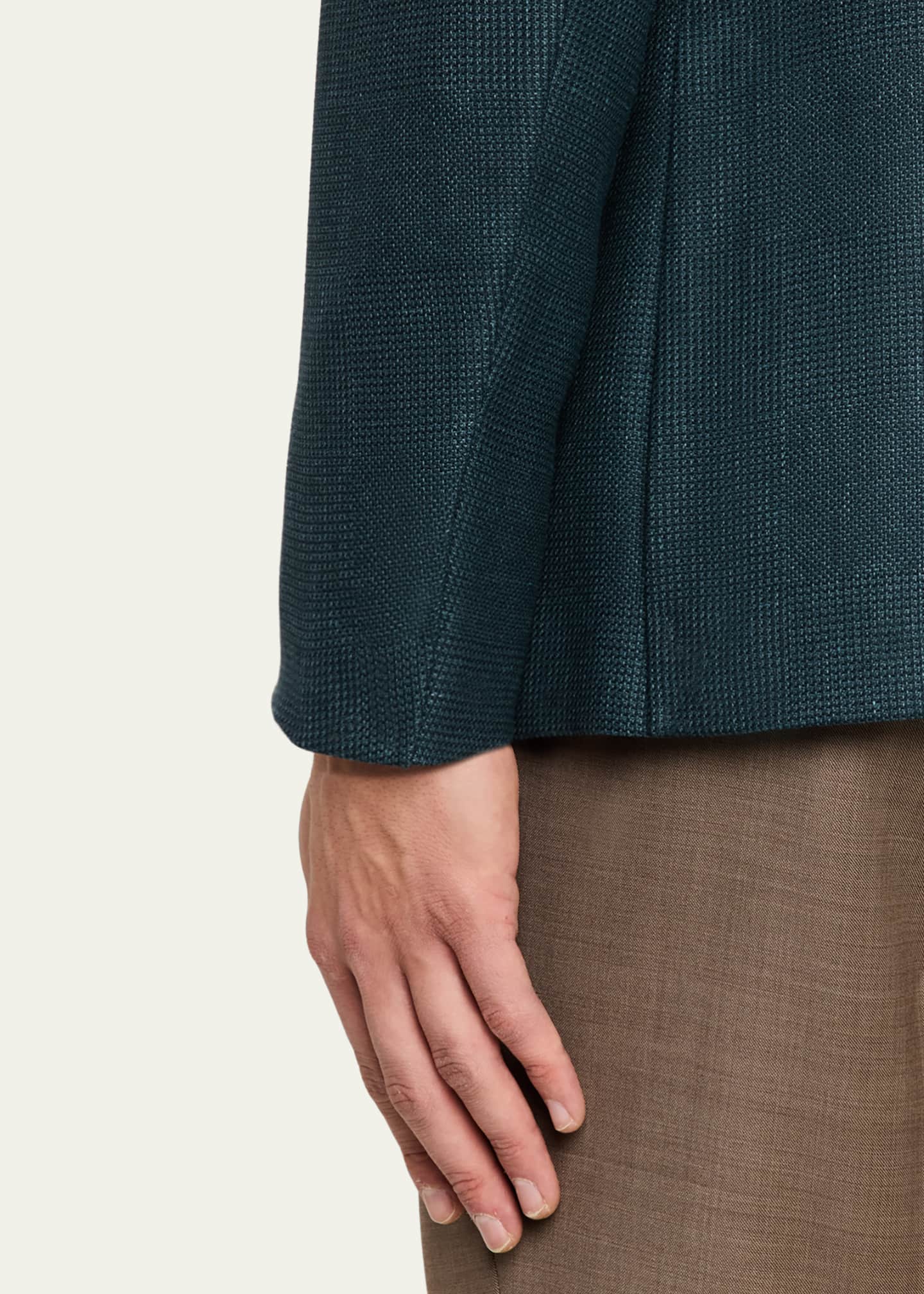 ZEGNA Men's Tonal Plaid Sport Coat Image 8 of 8