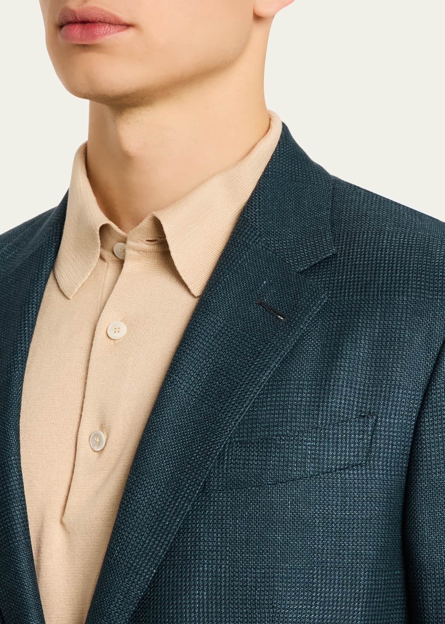 ZEGNA Men's Tonal Plaid Sport Coat Image 5 of 8