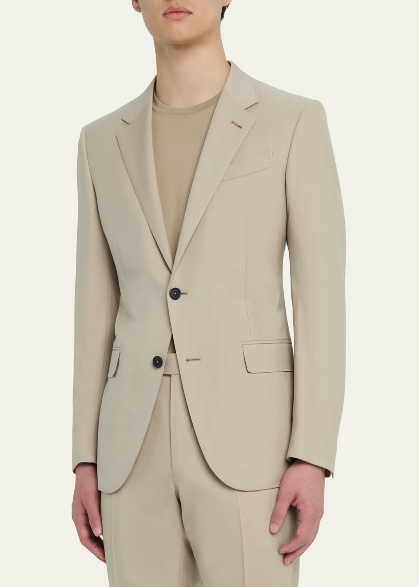 ZEGNA Men's Solid Trofeo Wool Suit Image 4 of 4