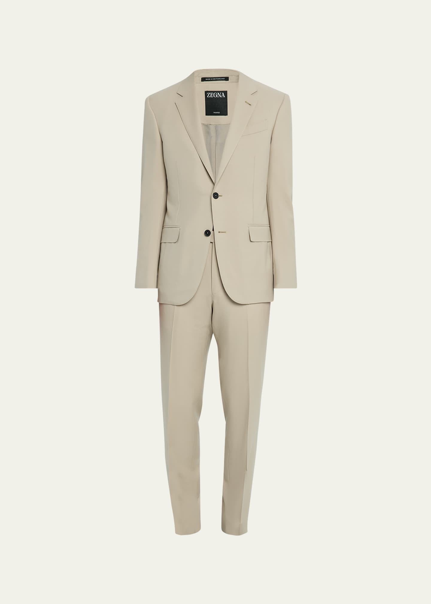 ZEGNA Men's Solid Trofeo Wool Suit Image 1 of 4