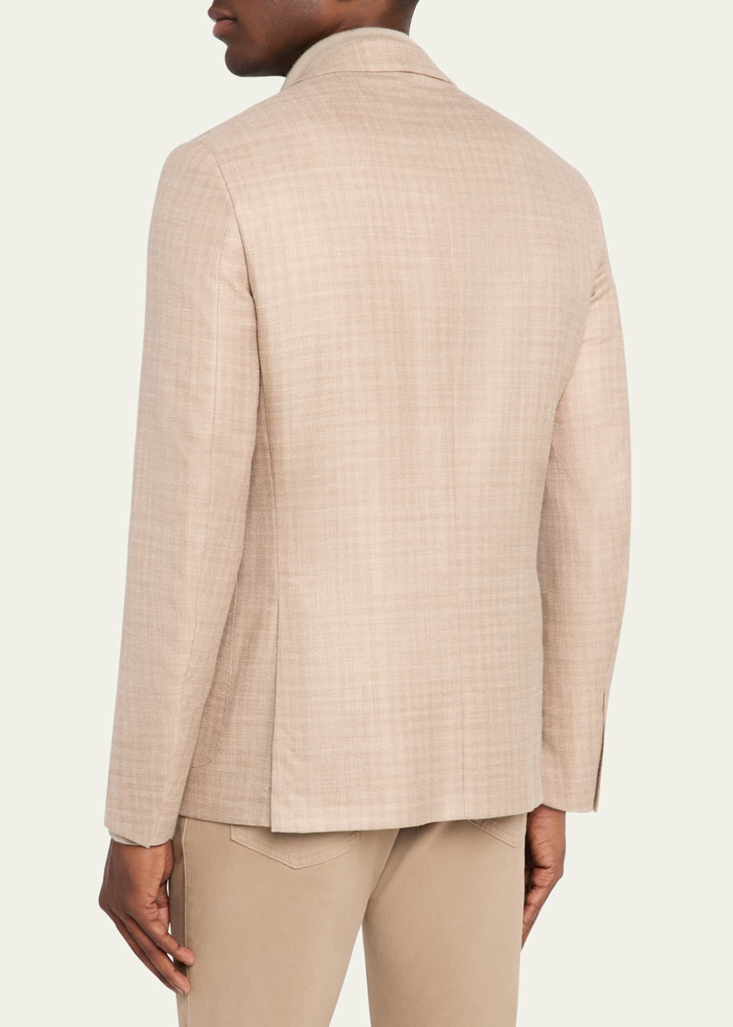 ZEGNA Men's Tonal Plaid Sport Coat Image 3 of 5