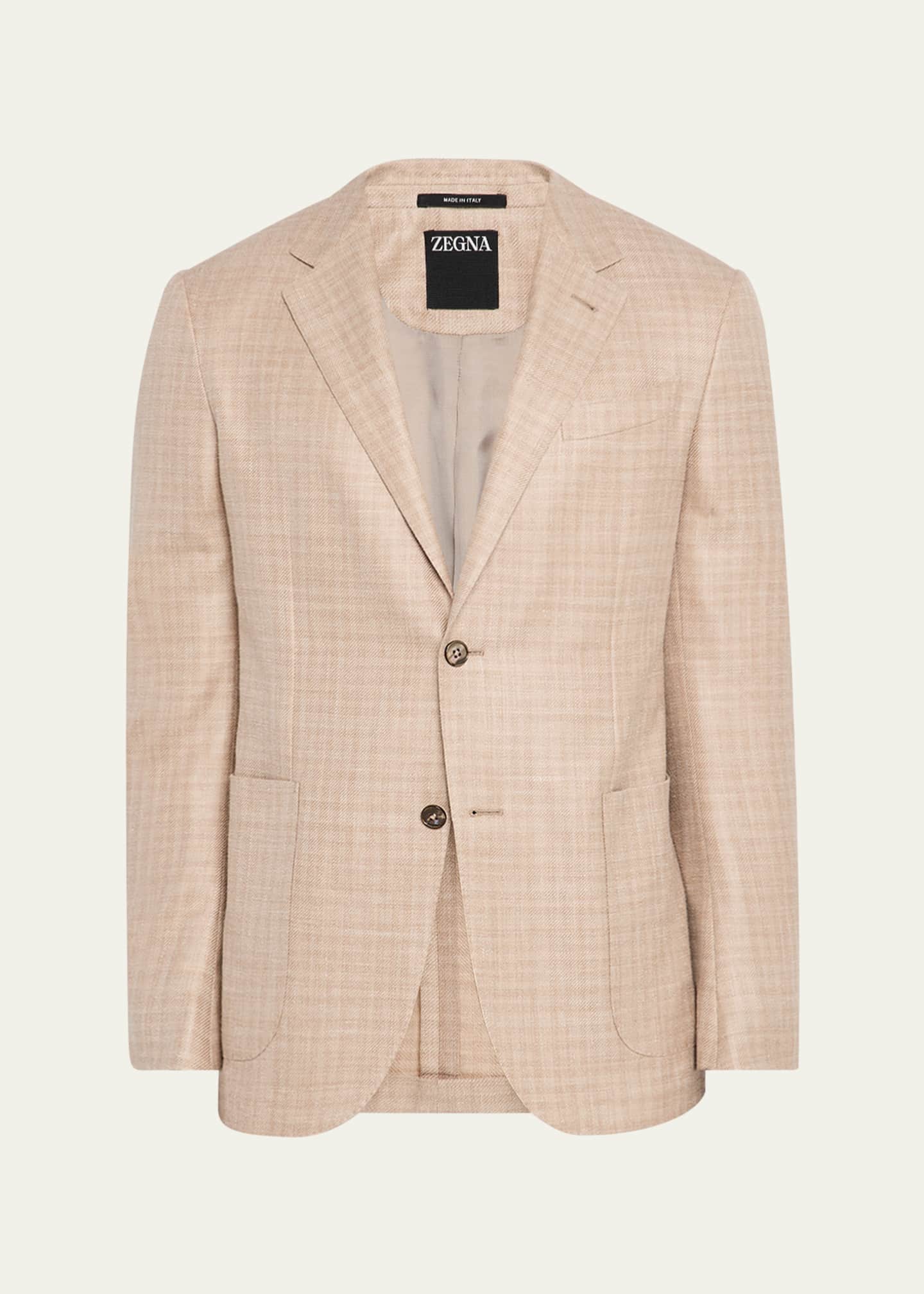ZEGNA Men's Tonal Plaid Sport Coat Image 1 of 5