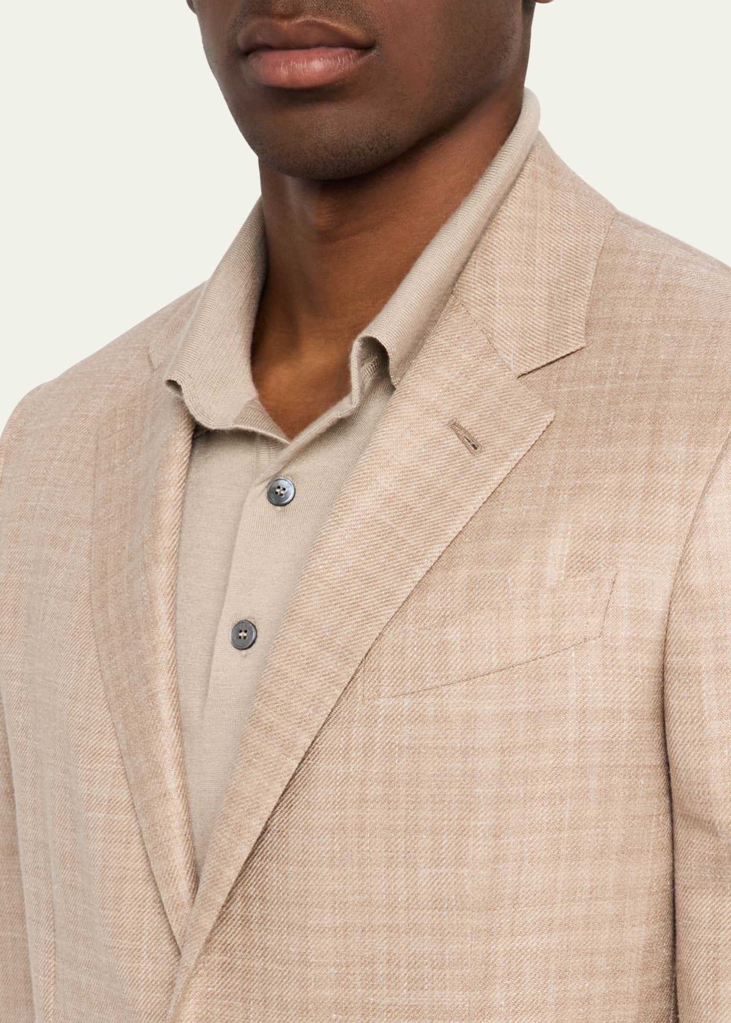 ZEGNA Men's Tonal Plaid Sport Coat Image 5 of 5