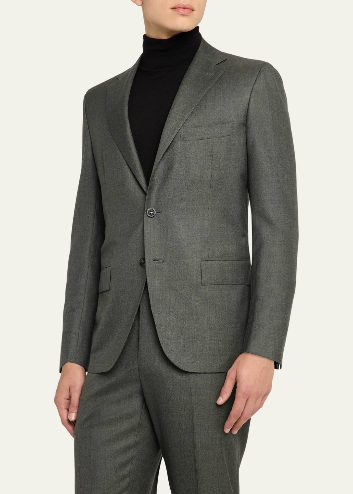 Kiton Men's Textured Cashmere-Silk Suit Image 4 of 8