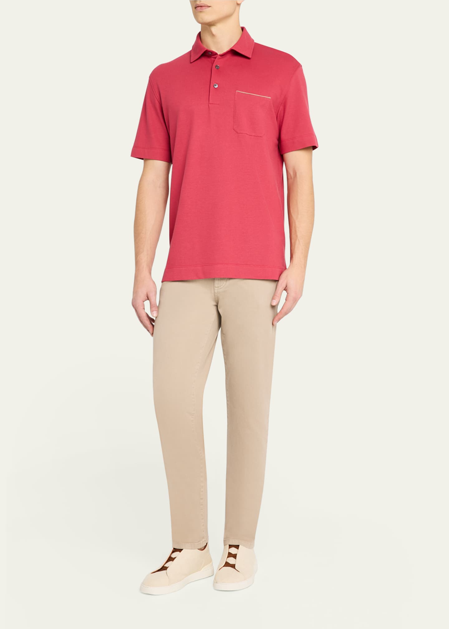 ZEGNA Men's Five-Pocket Colored Delave Pants Image 2 of 5