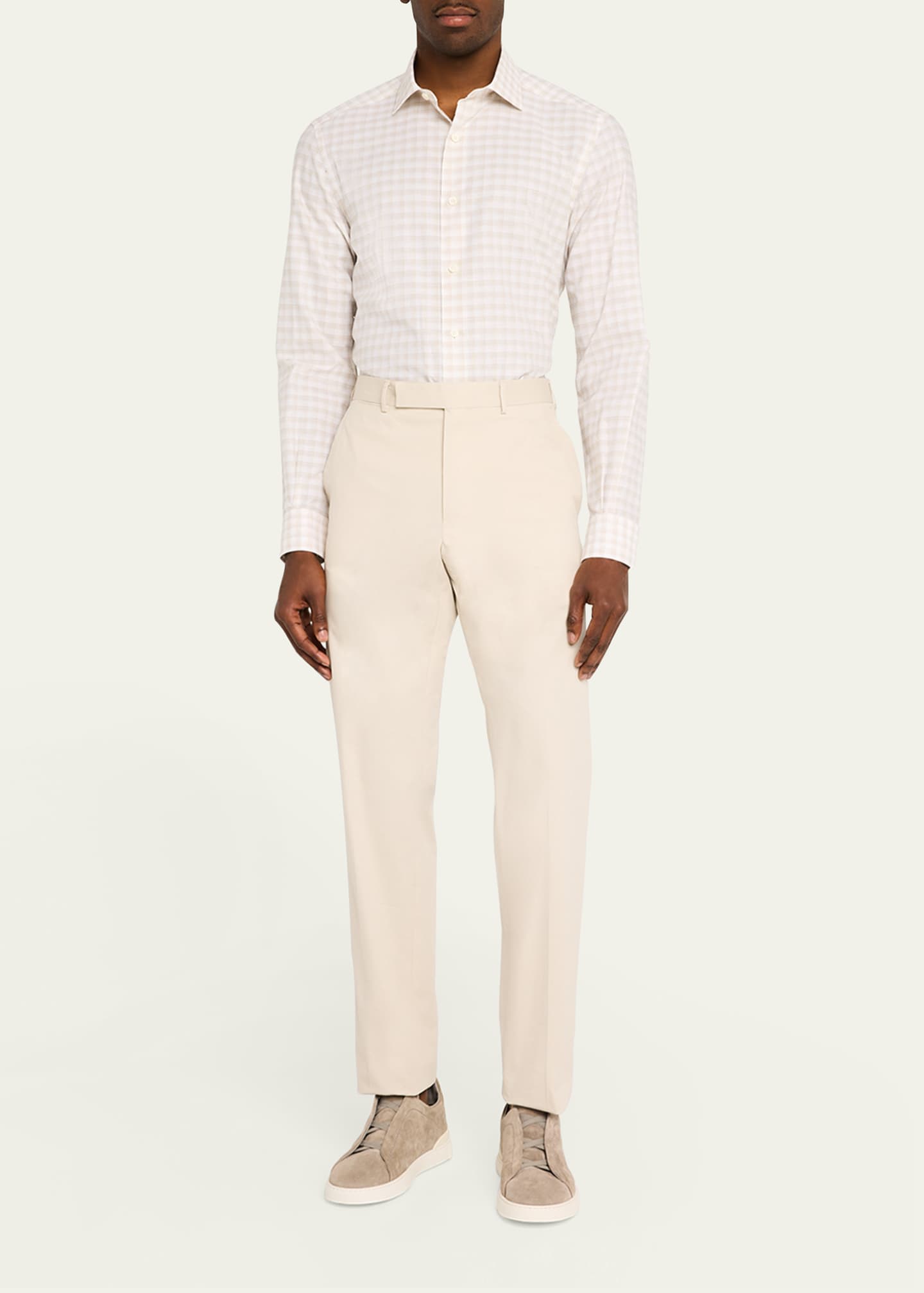 ZEGNA Men's Cotton Check Sport Shirt Image 2 of 5