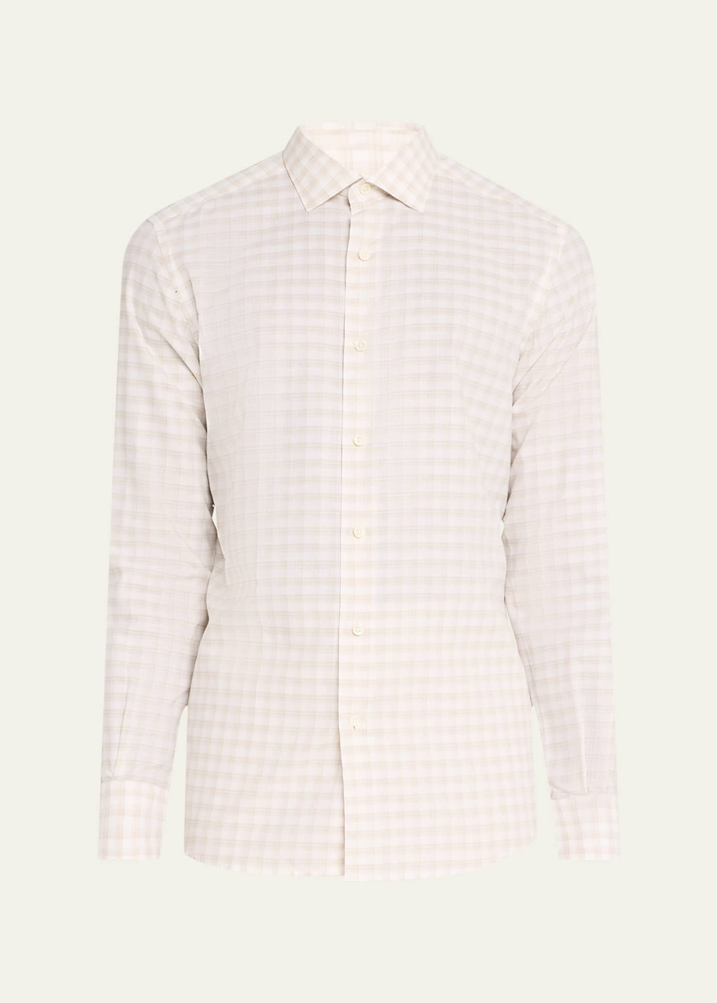 ZEGNA Men's Cotton Check Sport Shirt Image 1 of 5