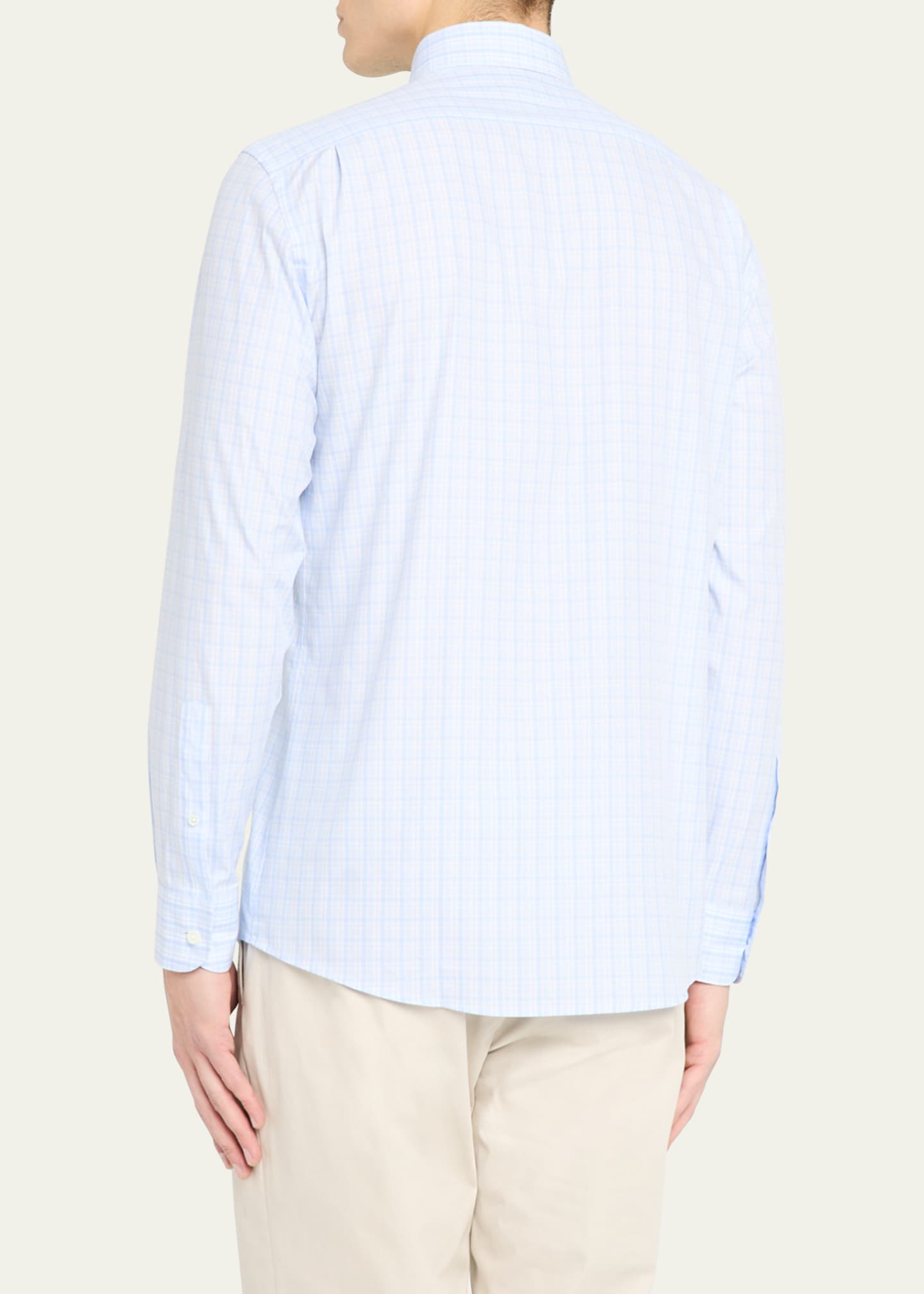 ZEGNA Men's Plaid Sport Shirt Image 3 of 5