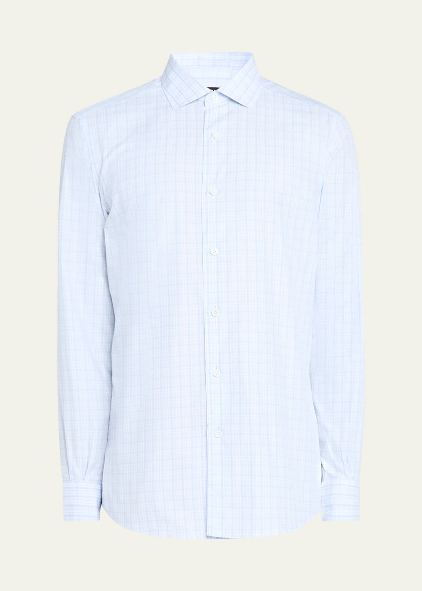 ZEGNA Men's Plaid Sport Shirt Image 1 of 5