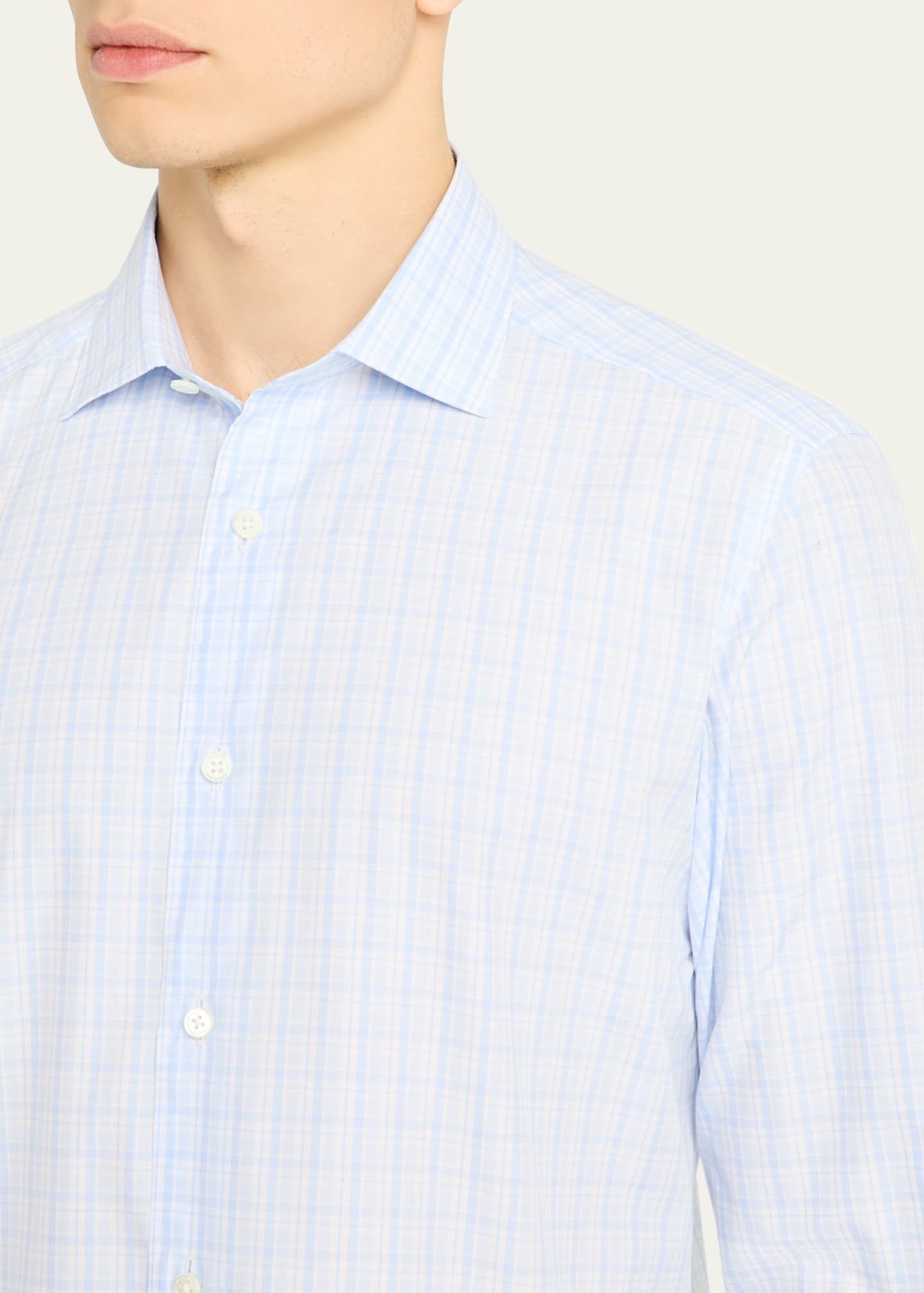 ZEGNA Men's Plaid Sport Shirt Image 5 of 5