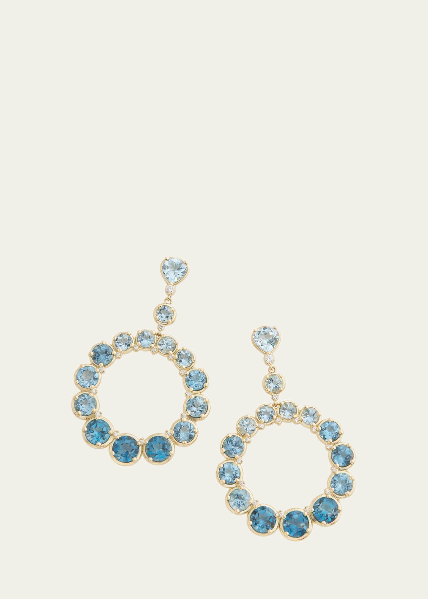 Jamie Wolf 18K Yellow Gold Ombre Circular Earrings with Diamonds and Gemstones Image 1 of 2