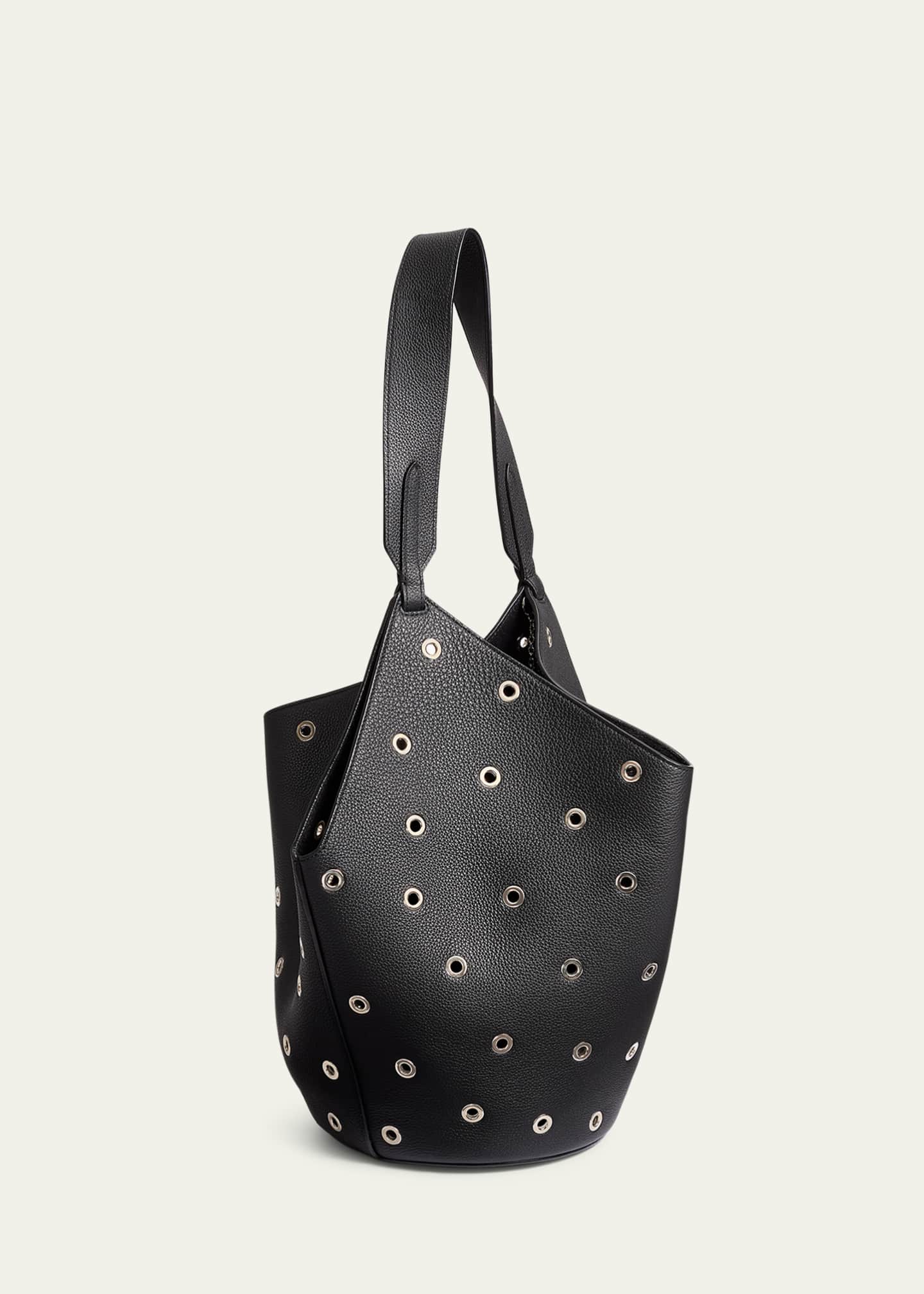 Khaite Lotus Small Grommet Calfskin Tote Bag Image 3 of 4