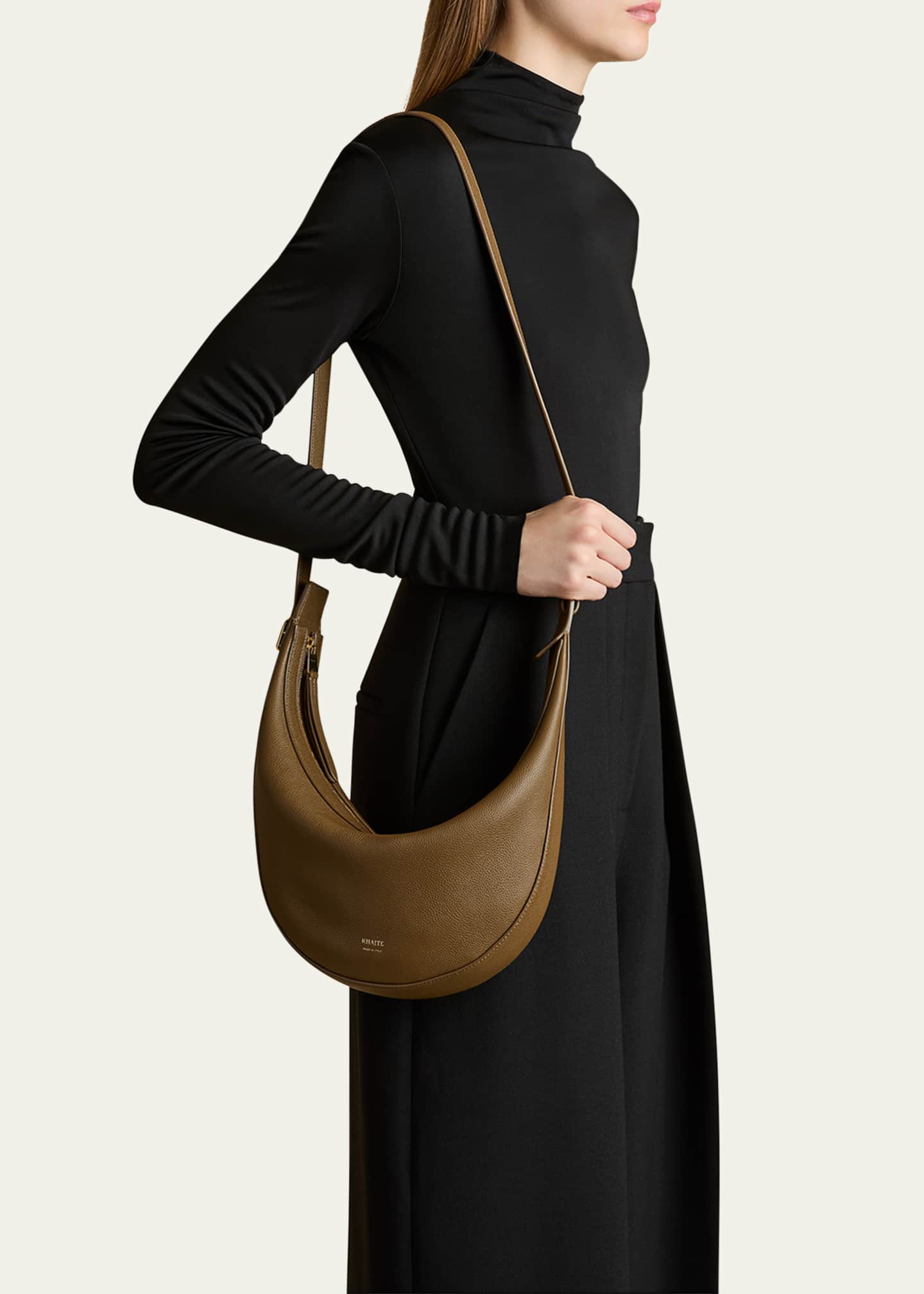 Khaite Augustina Small Zip Calfskin Crossbody Bag Image 2 of 4