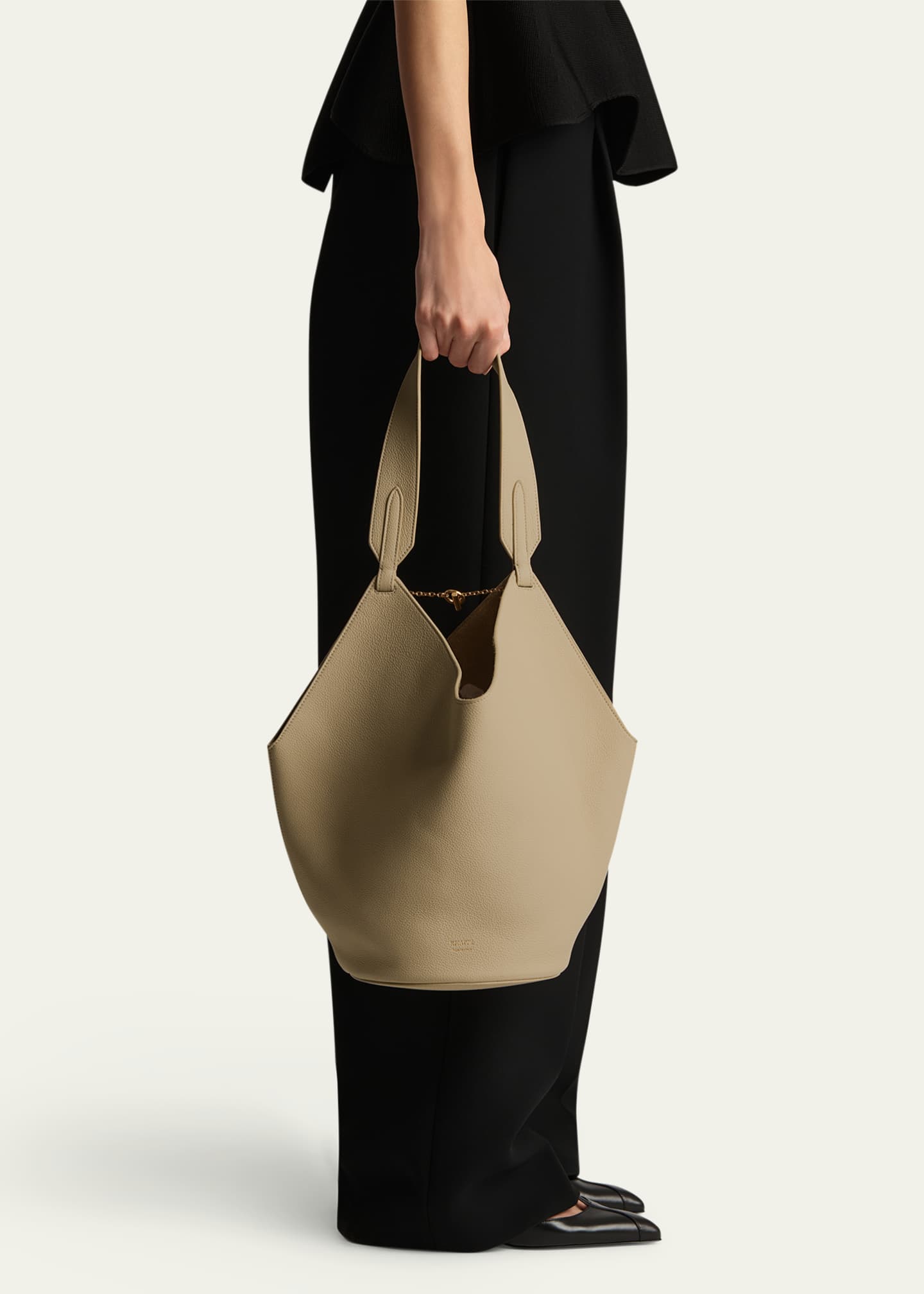 Khaite Lotus Small Calfskin Tote Bag Image 2 of 4