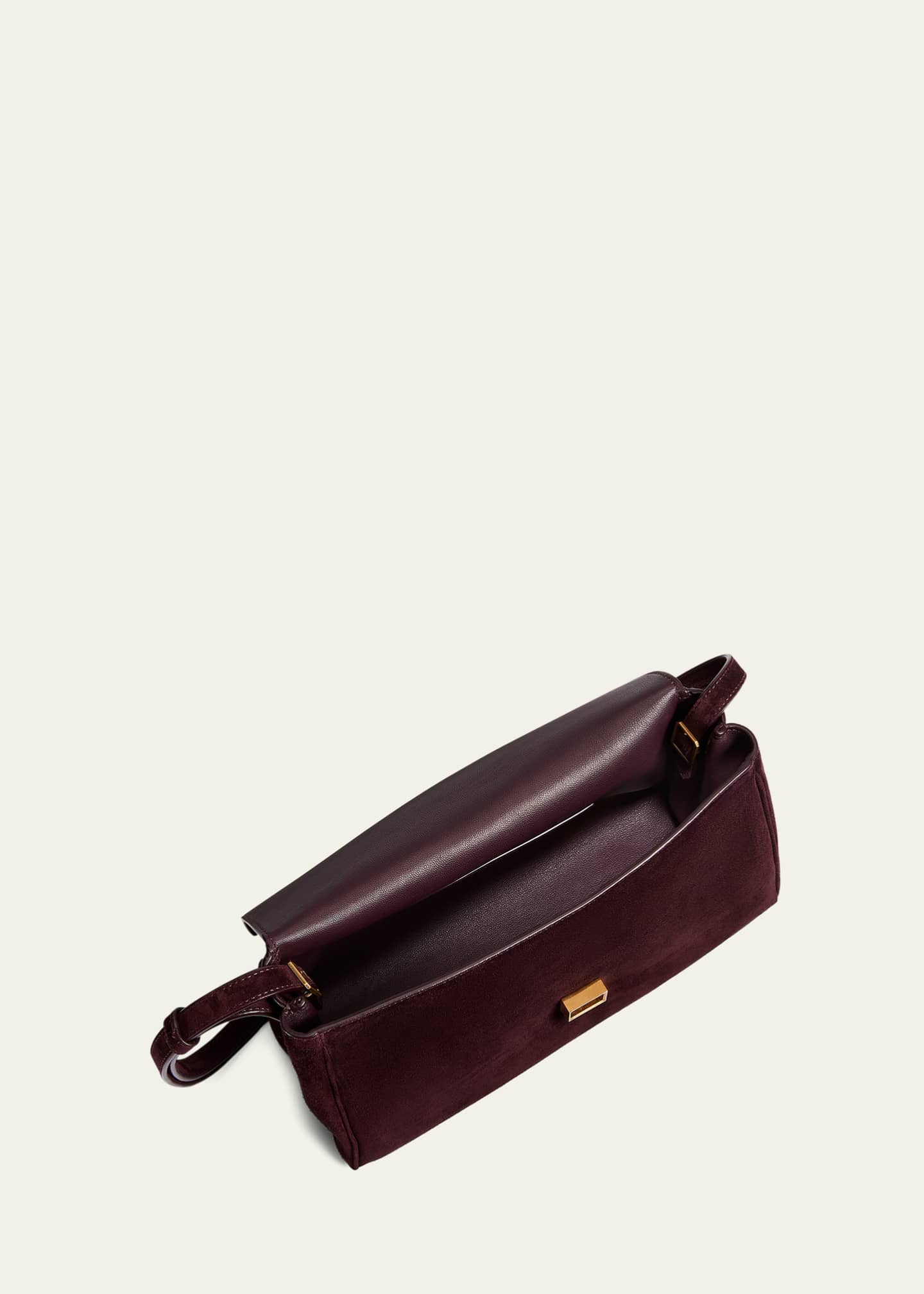 Khaite Audrey Flap Suede Crossbody Bag Image 4 of 4
