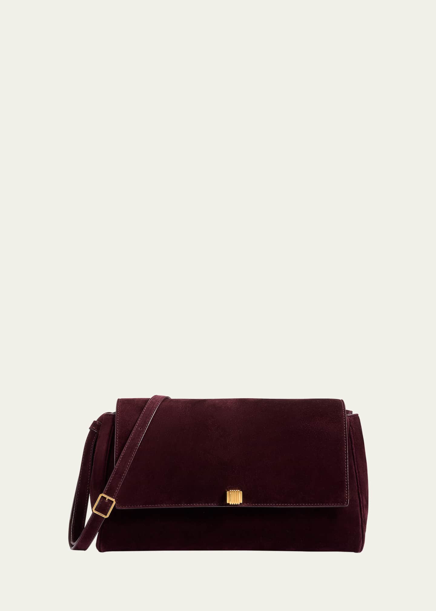 Khaite Audrey Flap Suede Crossbody Bag Image 1 of 4