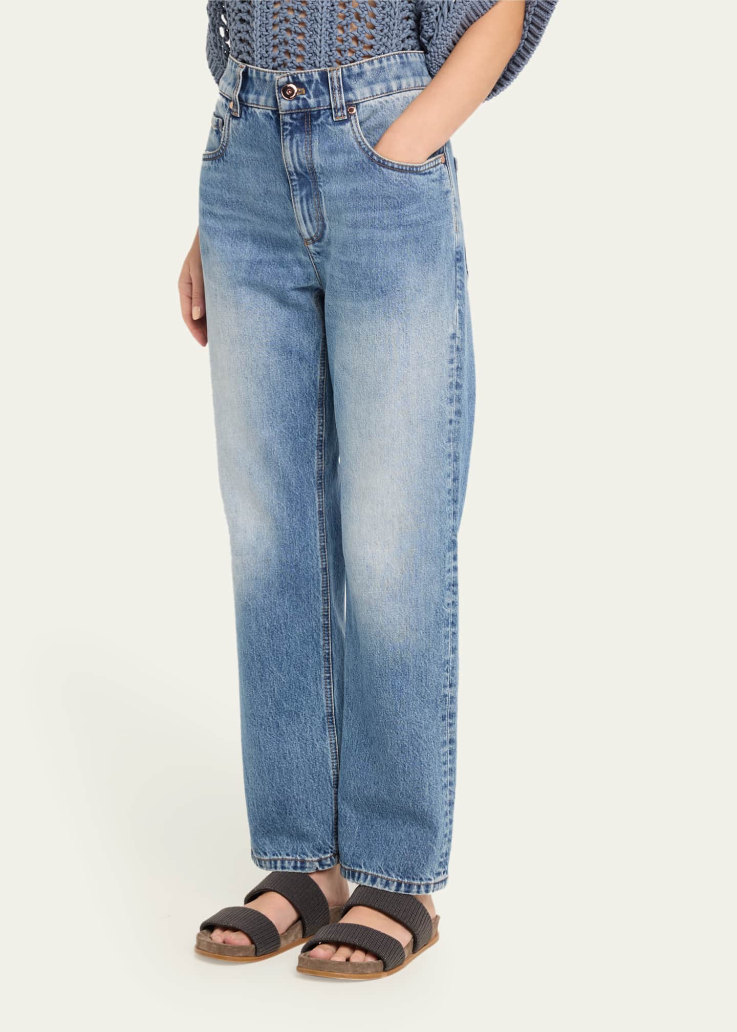 Brunello Cucinelli Retro Vintage High Waisted Authentic Denim Jeans Image 4 of 5