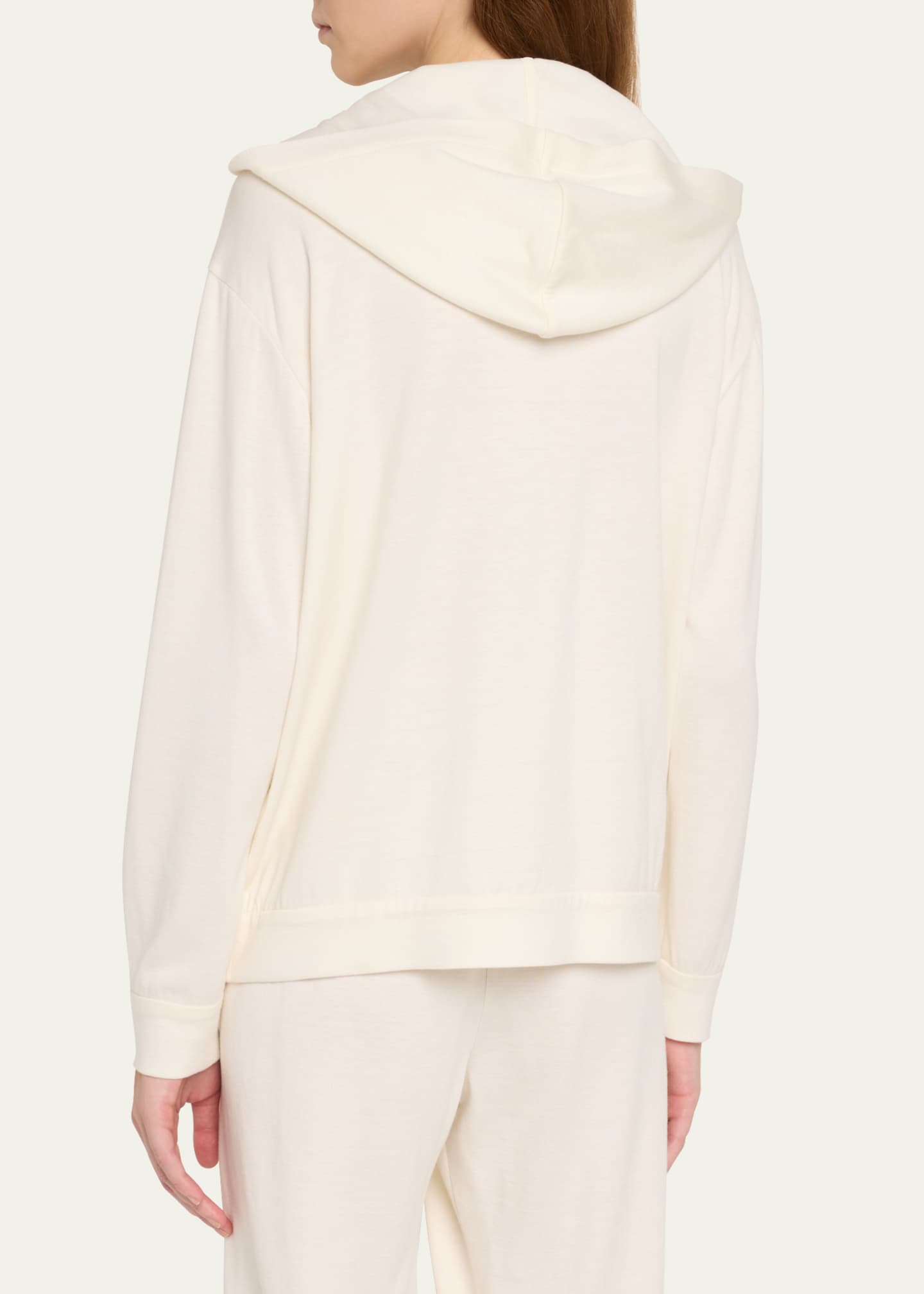 Brunello Cucinelli Hooded Monili-Trim Spa Cotton Silk Felpa Jacket Image 3 of 5