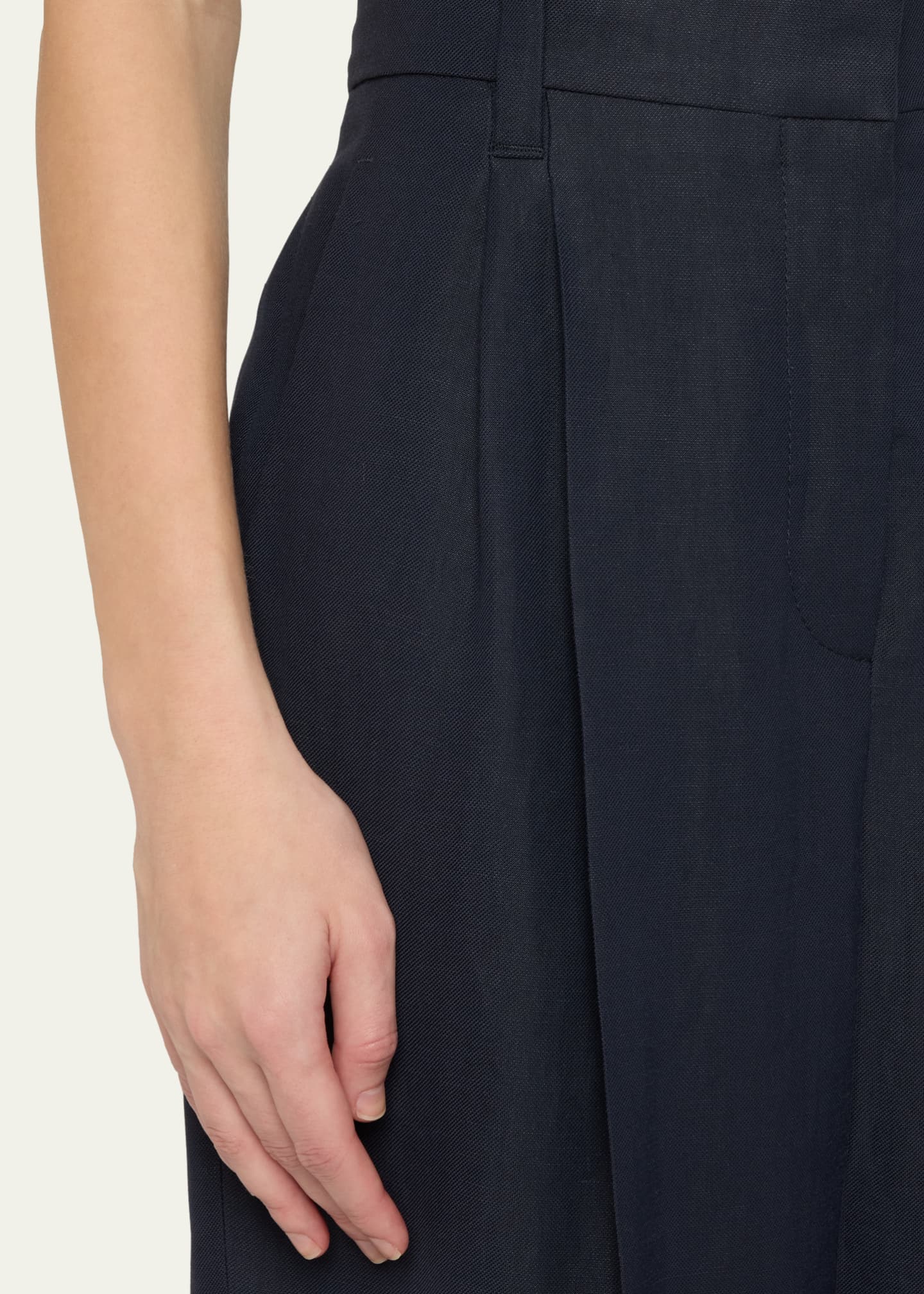 Brunello Cucinelli Pleated Fluid Linen Twill Tailored Pants Image 5 of 5