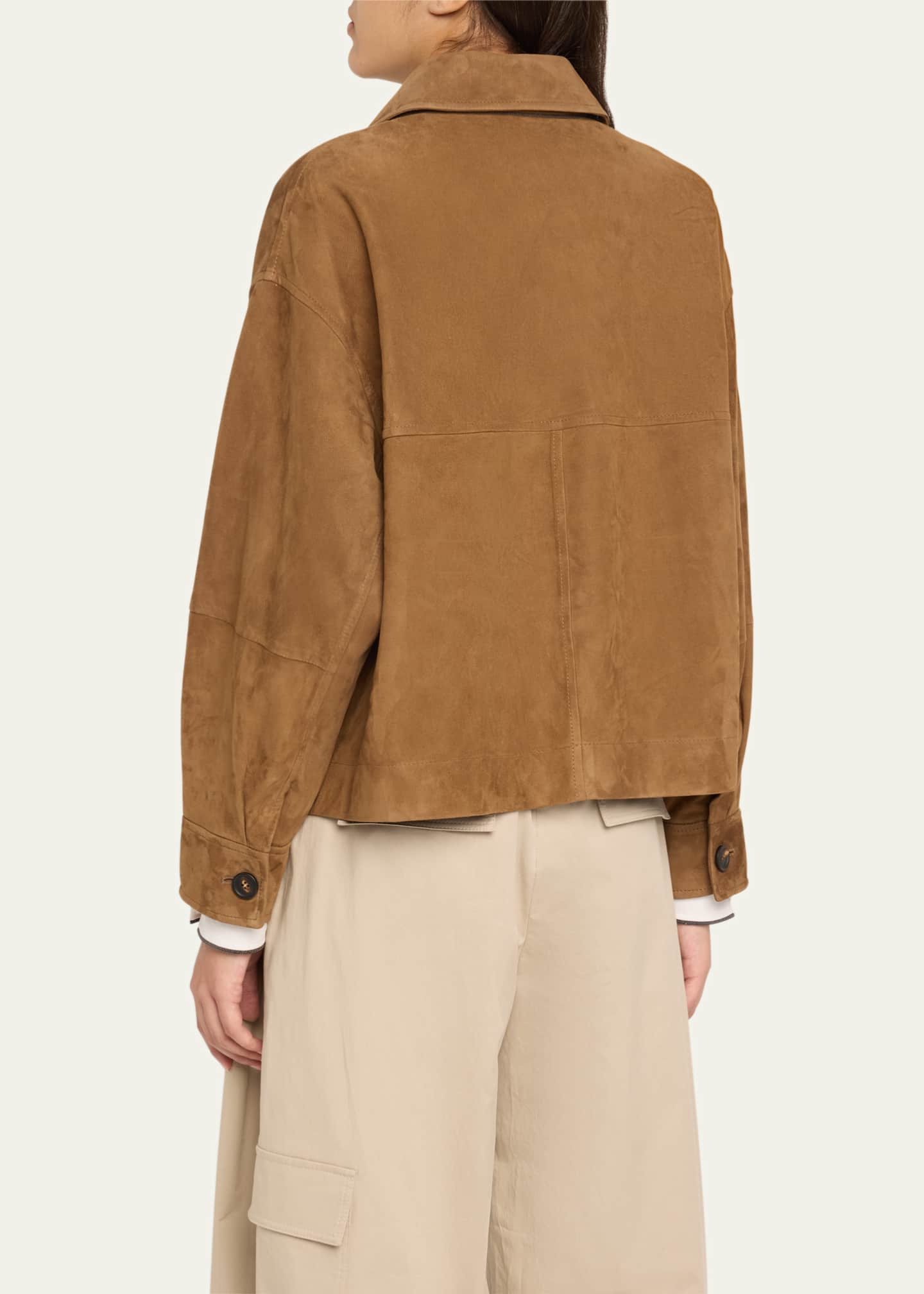 Brunello Cucinelli Couture Suede Button Front Jacket Image 3 of 5
