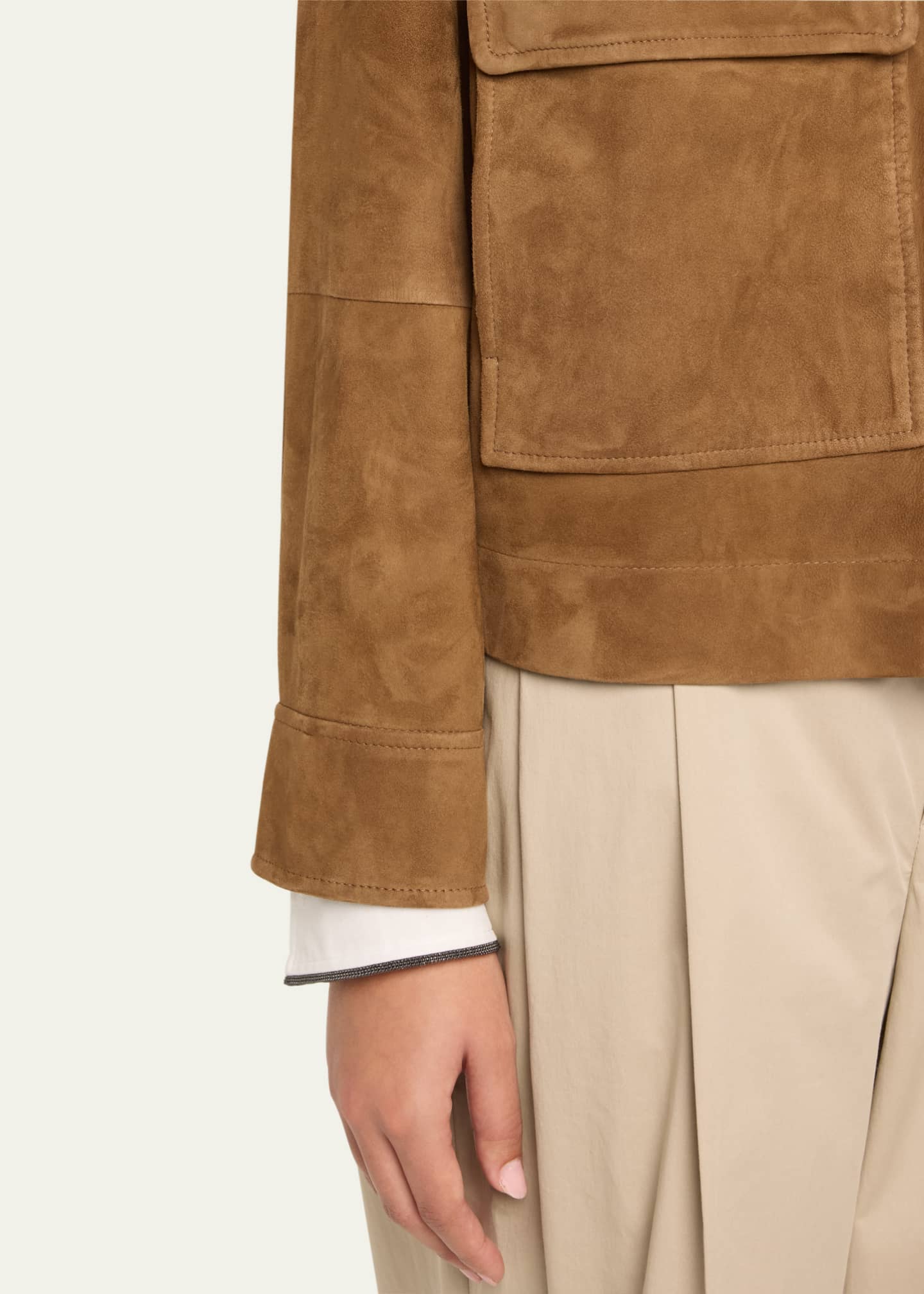 Brunello Cucinelli Couture Suede Button Front Jacket Image 5 of 5