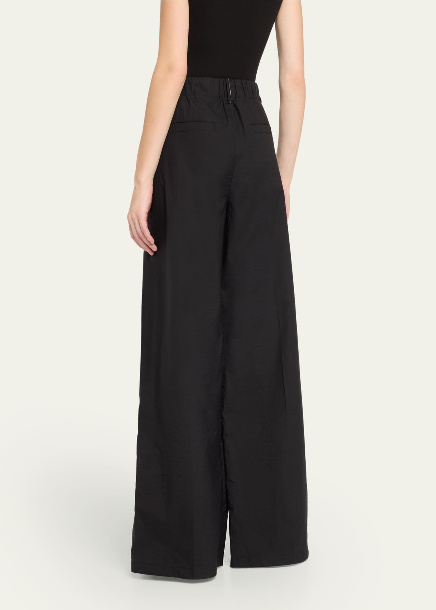 Brunello Cucinelli Techno Cotton Poplin Pleated Wide-Leg Sartorial Pants Image 3 of 5