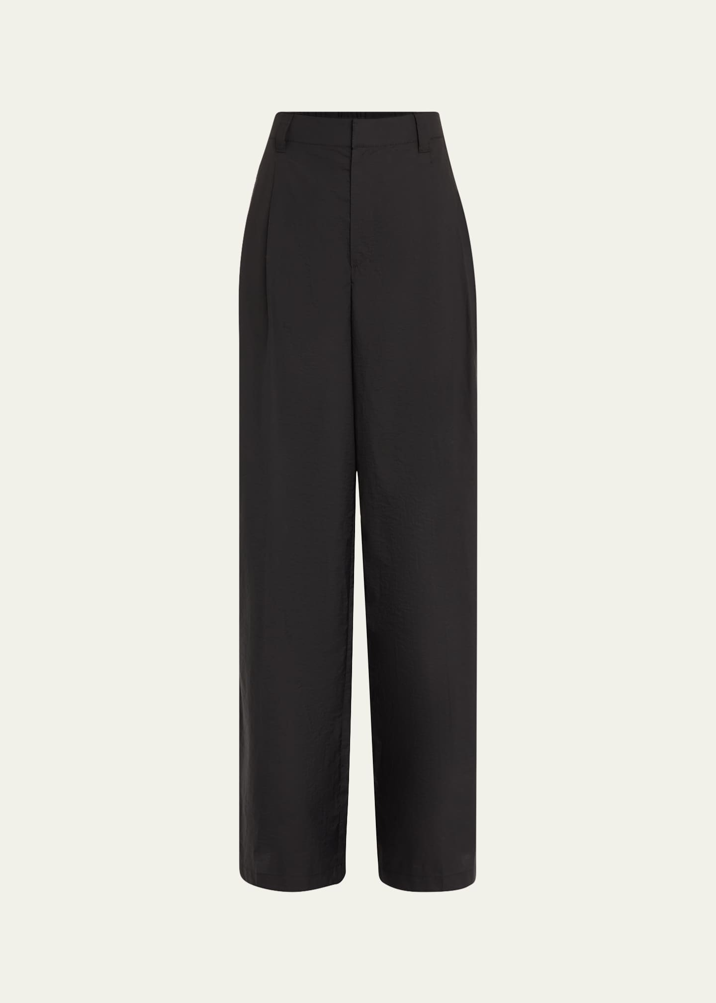 Brunello Cucinelli Techno Cotton Poplin Pleated Wide-Leg