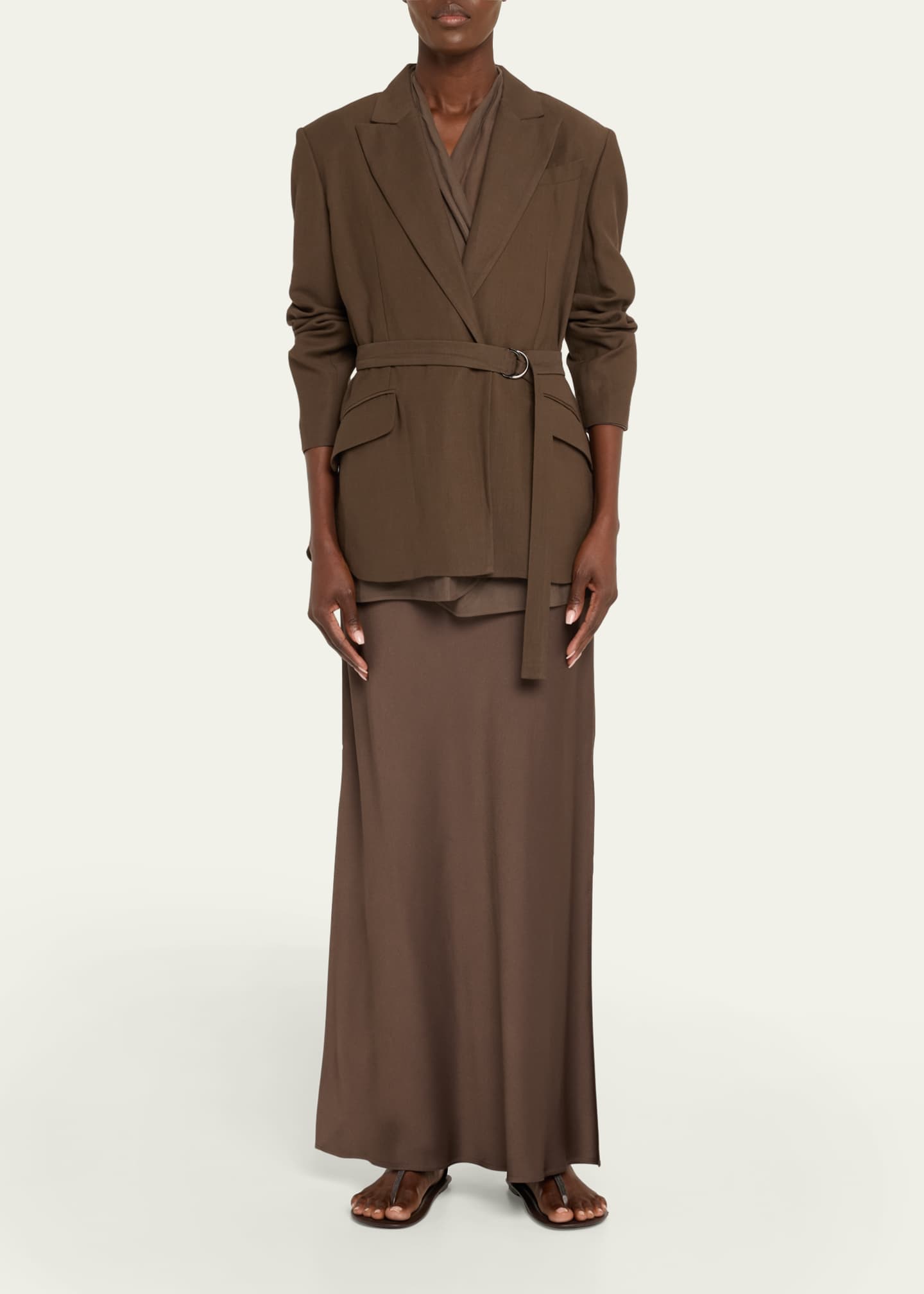 Brunello Cucinelli Satin Cady Maxi Pencil Skirt Image 2 of 5