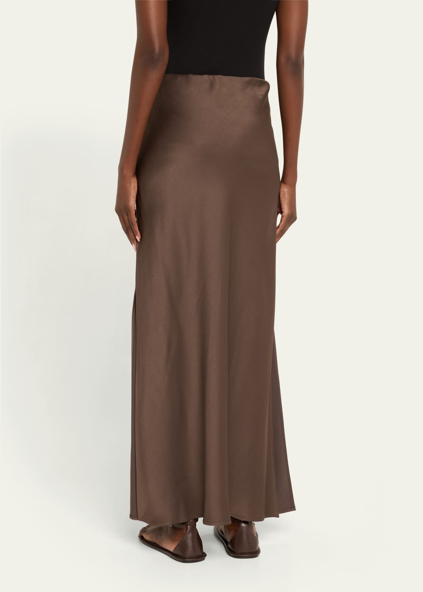 Brunello Cucinelli Satin Cady Maxi Pencil Skirt Image 3 of 5