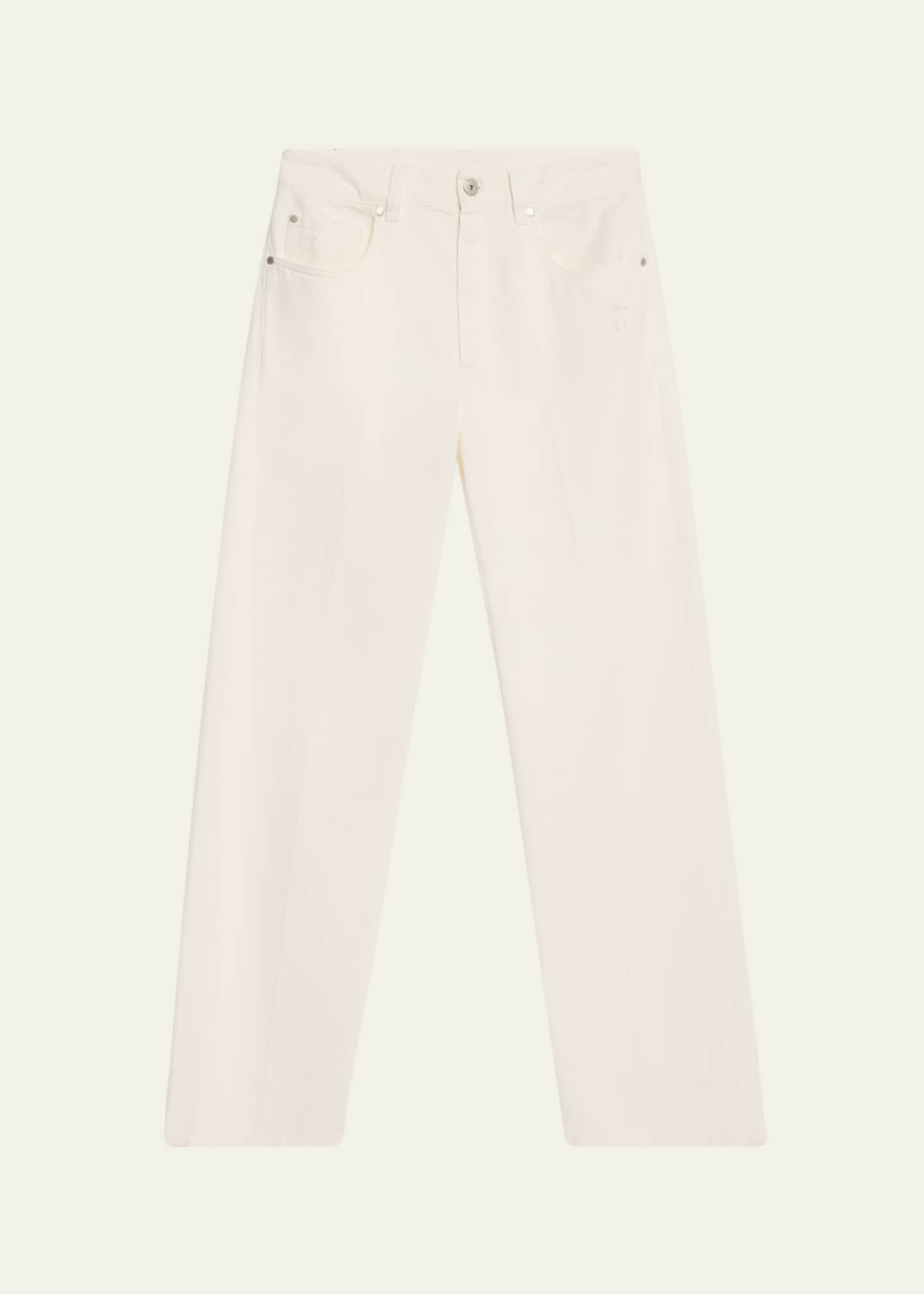 Brunello Cucinelli Contemporary Garment Dye Denim Pants with Sartorial Touch Image 1 of 5