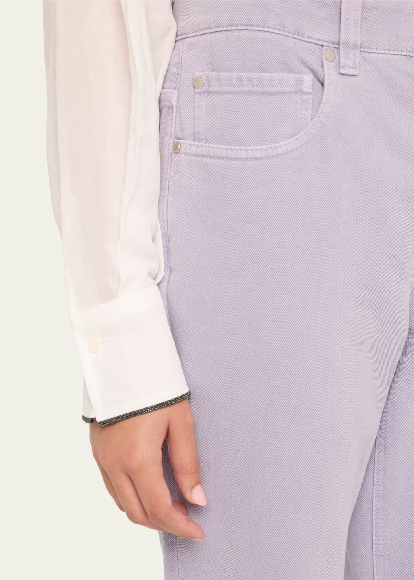 Brunello Cucinelli Retro Vintage Straight-Leg Ankle Denim Pants Image 5 of 5
