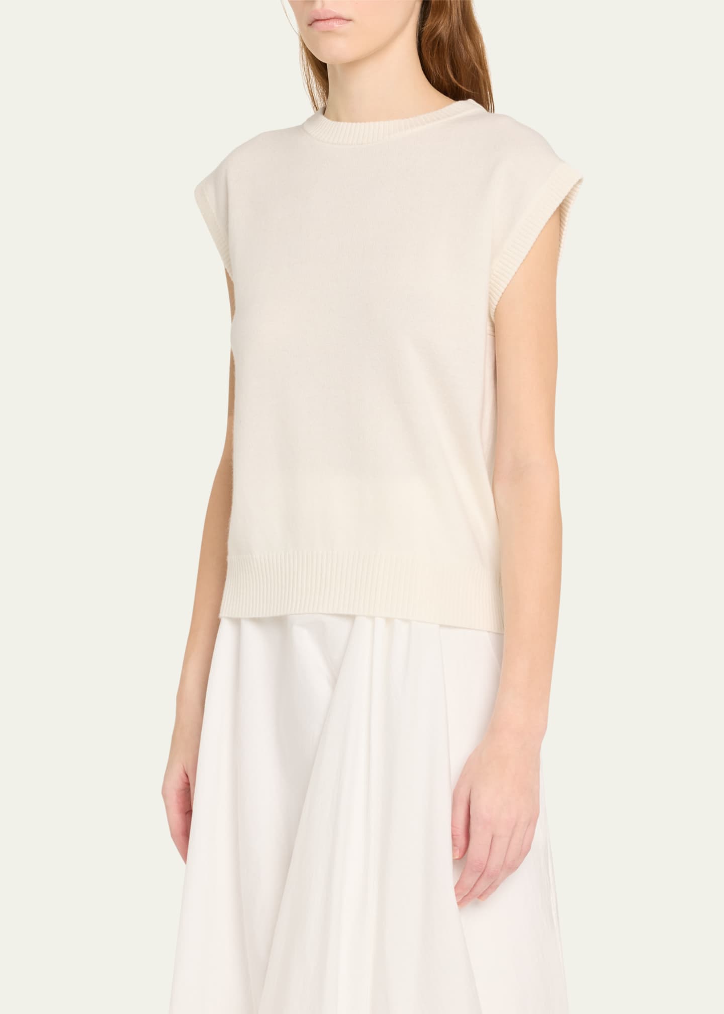 Brunello Cucinelli Cap Sleeve Cashmere Sweater Image 4 of 5
