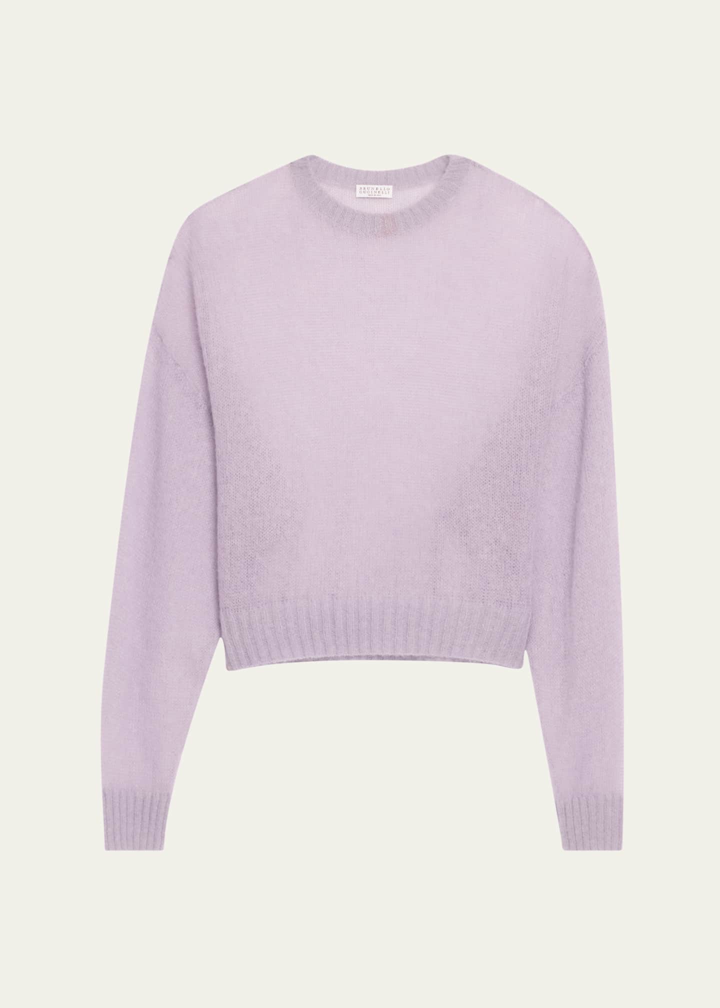 Brunello Cucinelli Mohair Shetland Gauze Knit Sweater Image 1 of 5