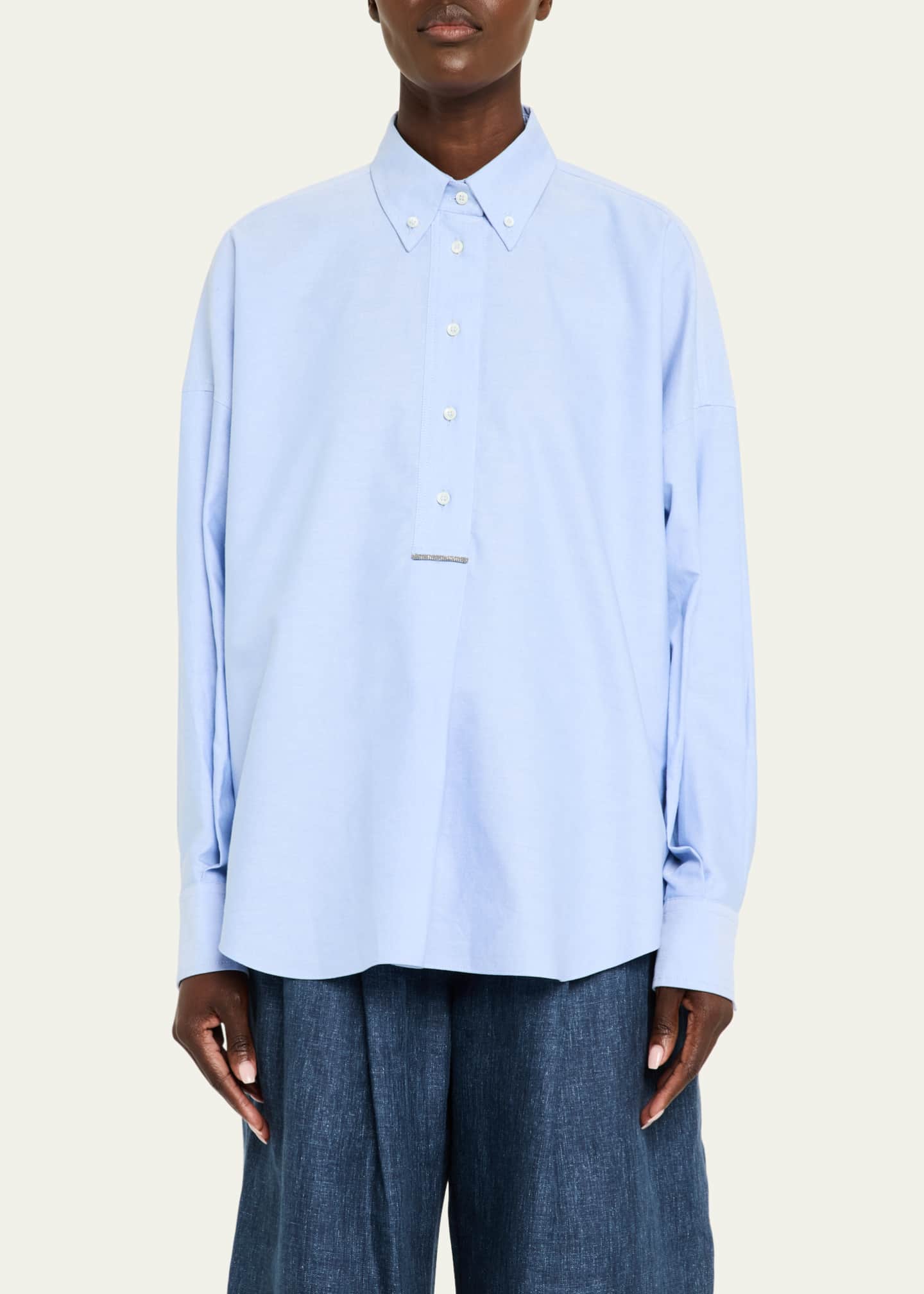 Brunello Cucinelli Cotton Oxford Button Down Shirt Image 4 of 5