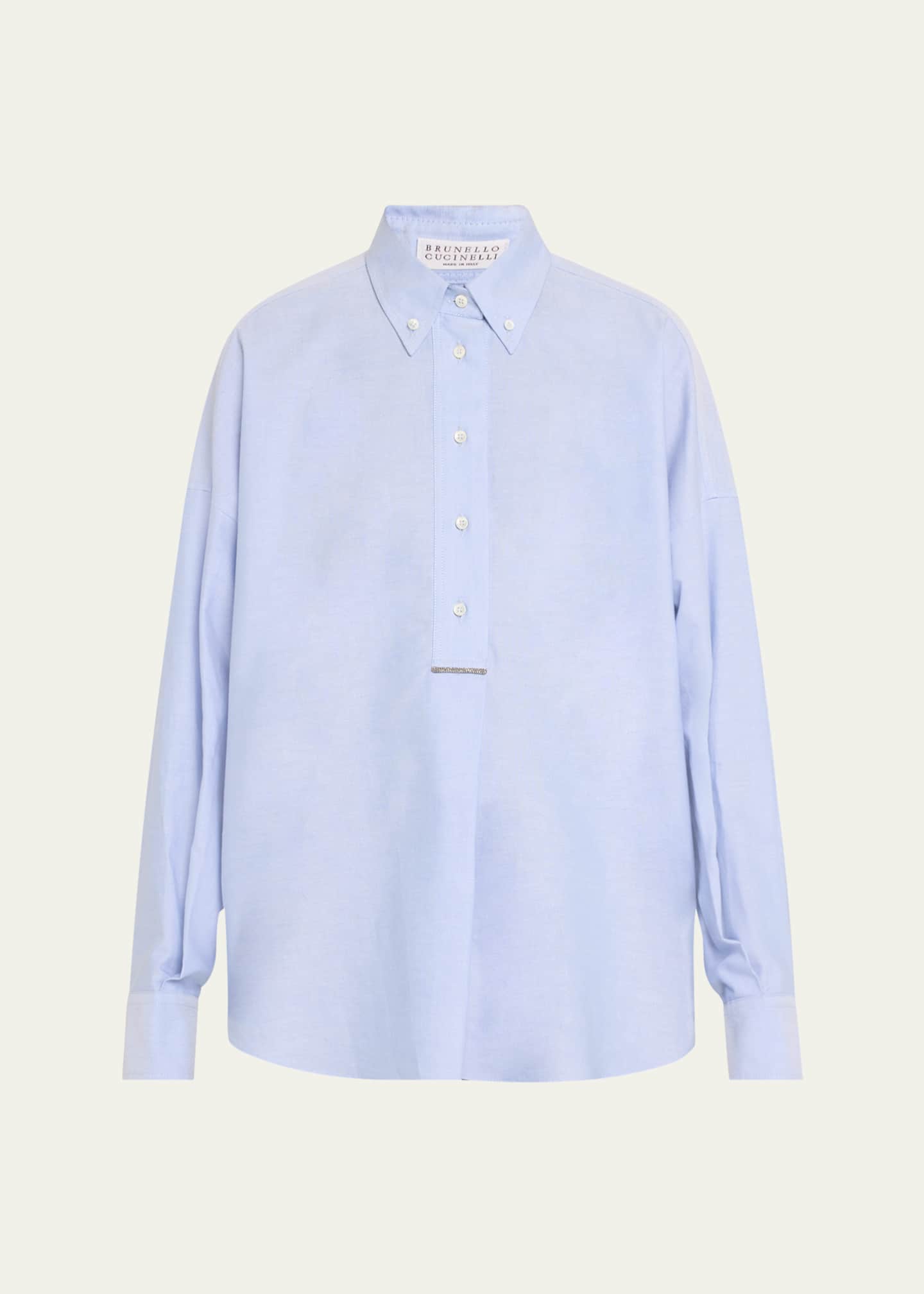 Brunello Cucinelli Cotton Oxford Button Down Shirt Image 1 of 5