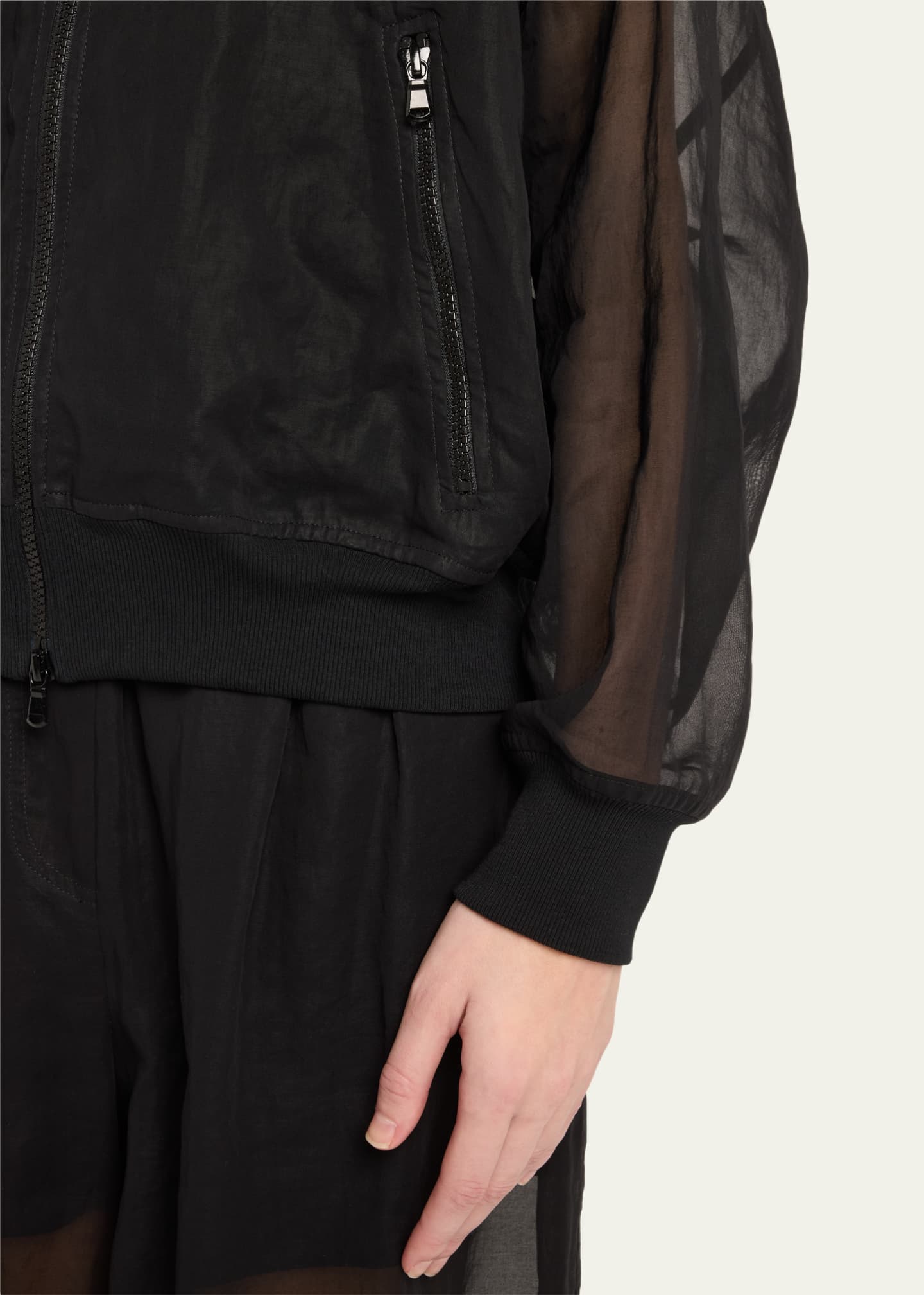 Brunello Cucinelli Monili Trim Cotton Gauze Travel Jacket Image 5 of 5
