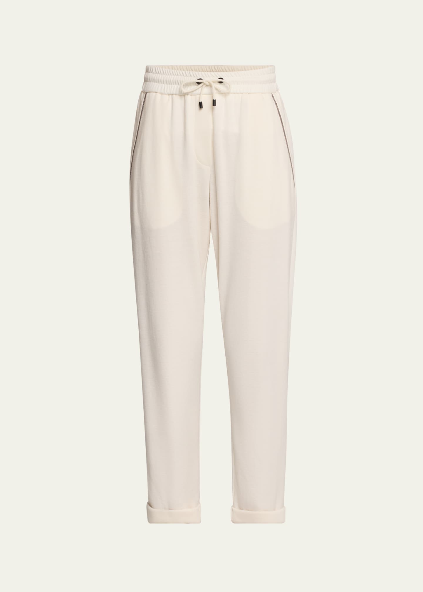 Brunello Cucinelli Drawstring Felpa Monili-Trim Pocket Pants Image 1 of 5