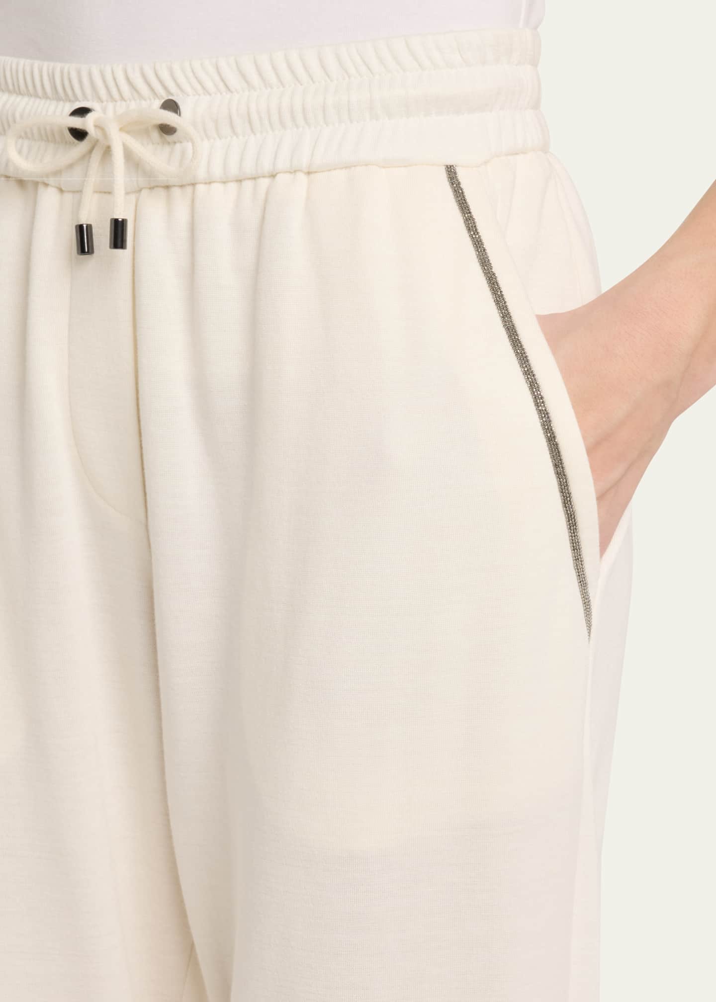 Brunello Cucinelli Drawstring Felpa Monili-Trim Pocket Pants Image 5 of 5