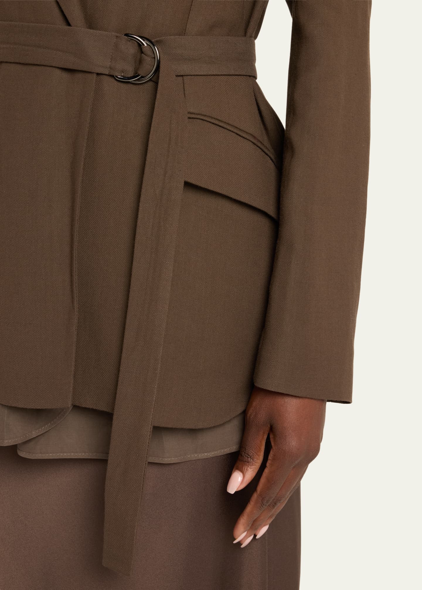 Brunello Cucinelli Belted Linen Twill Blazer Image 5 of 5