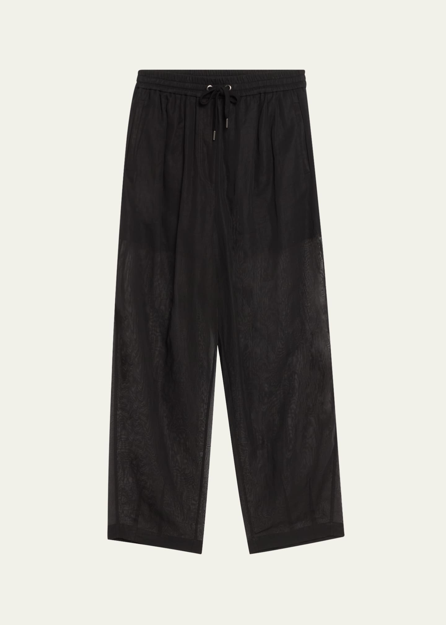 Brunello Cucinelli Drawstring Cotton Gauze Track Pants