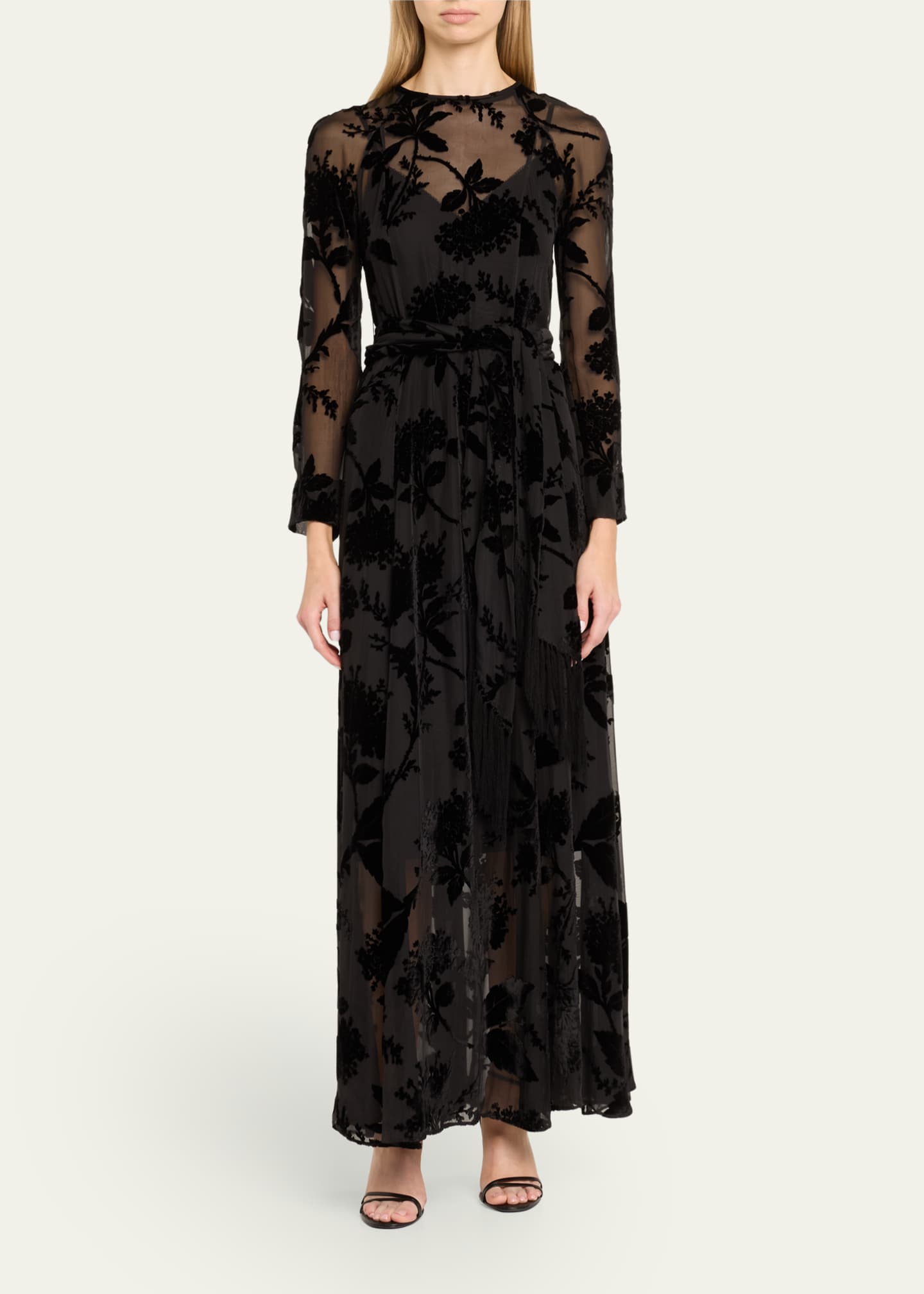 Zimmermann Velvet Lace Burnout Maxi Dress Image 2 of 5